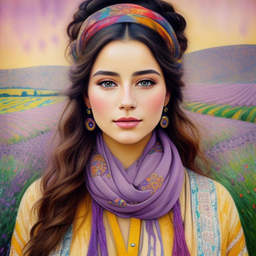 A beautiful woman painted by @ai_generated
