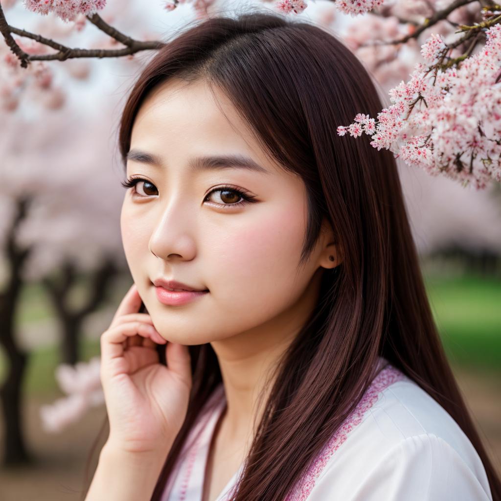 Sakura portrait photography,realistic face,natural by @ai_generated