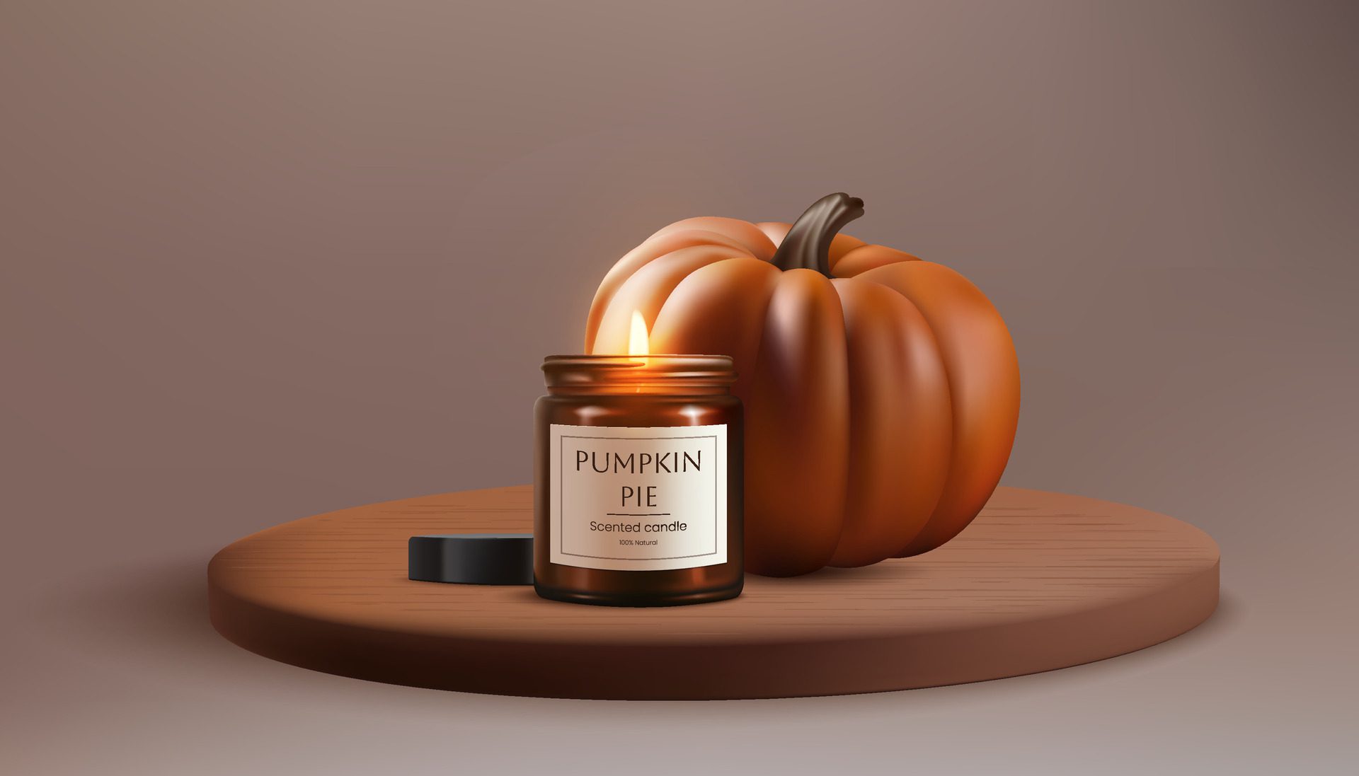 A-realistic-3d-banner-with-a-wooden-podium-showcasing-a-realistic-pumpkin-with-candle-in-brown-jar-with-a-warm-glow-festive-and-romantic-ambiance-perfect-for-autumn-and-holidays-not-ai-generated-free-vector
