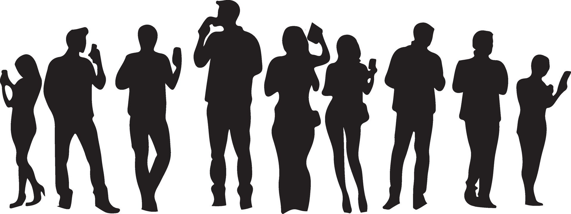 Ai-generated-a-collection-of-human-silhouettes-holding-cellphones-posing-watching-a-concert-showing-off-their-cellphones-and-standing-free-vector