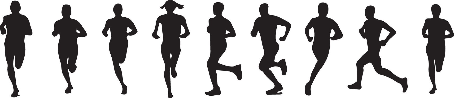 Ai-generated-a-collection-of-silhouettes-of-athletes-running-running-walking-jogging-and-marathon-running-free-vector