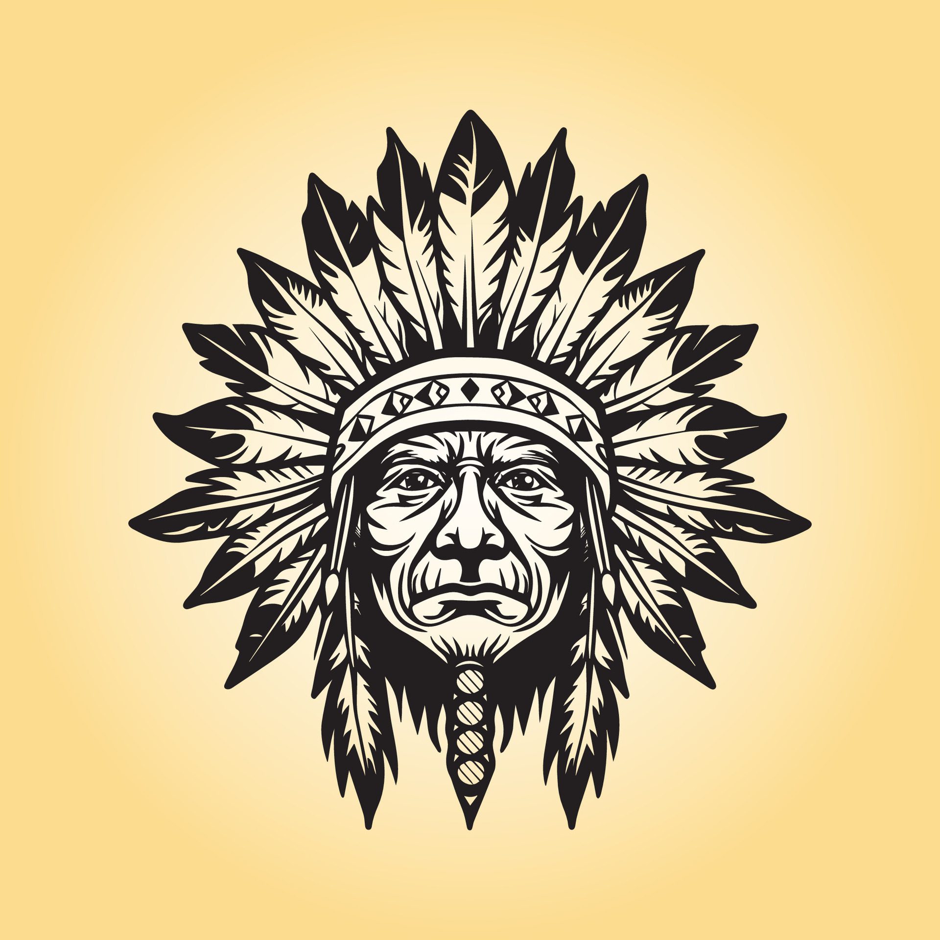 Ai-generated-a-drawing-of-a-native-american-headdress-illustration-free-vector