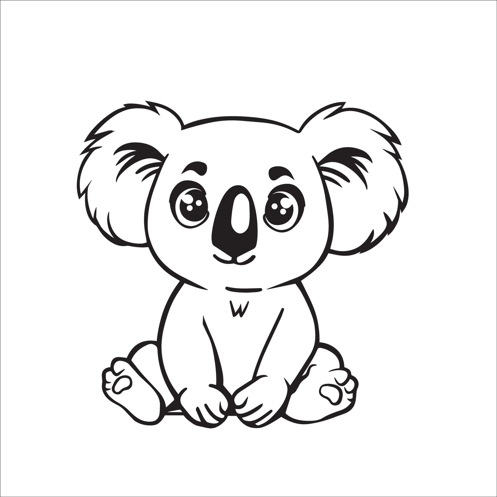 Ai-generated-a-illustration-of-a-black-and-white-koala-sitting-free-vector