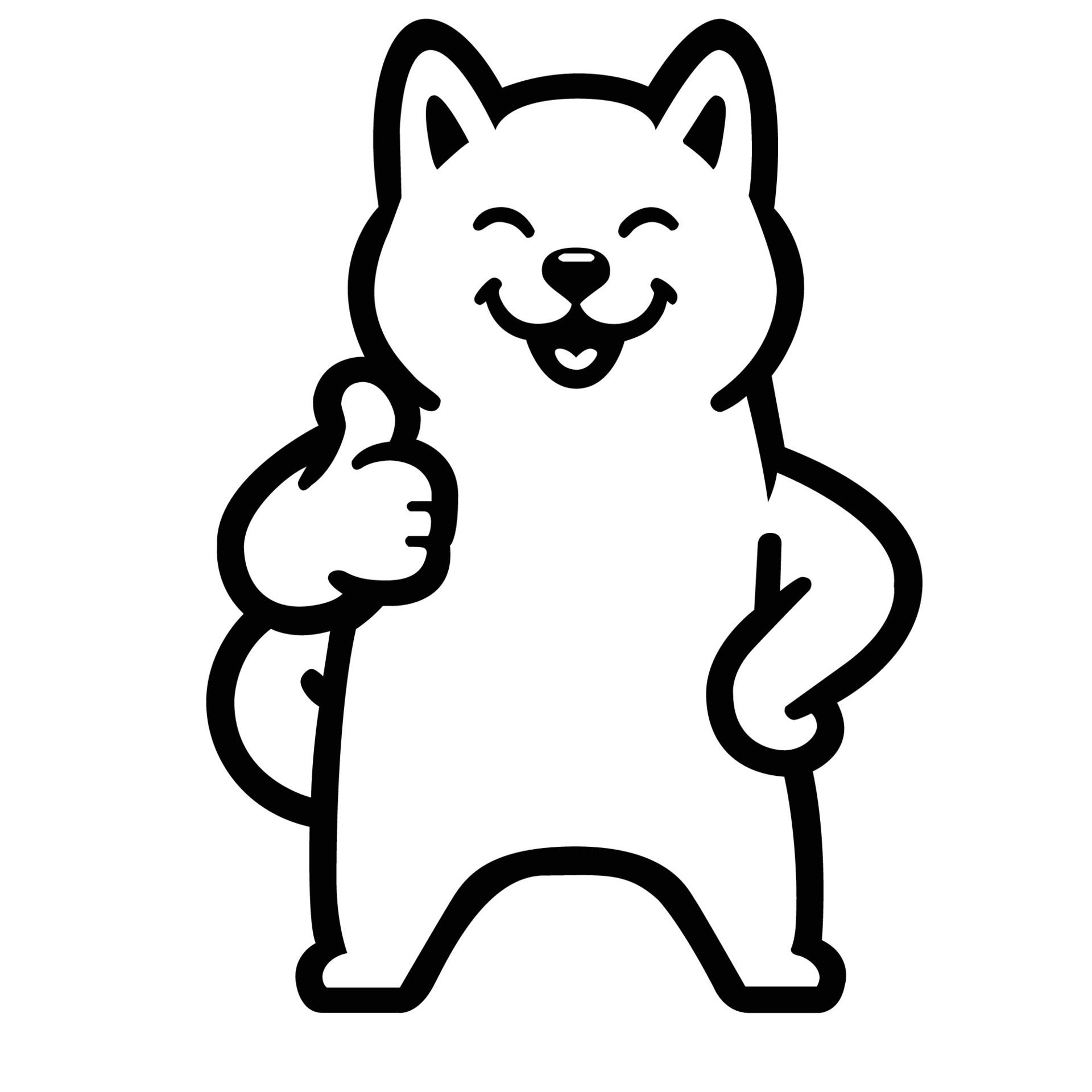 Ai-generated-akita-dog-happy-thumbs-up-illustration-free-vector