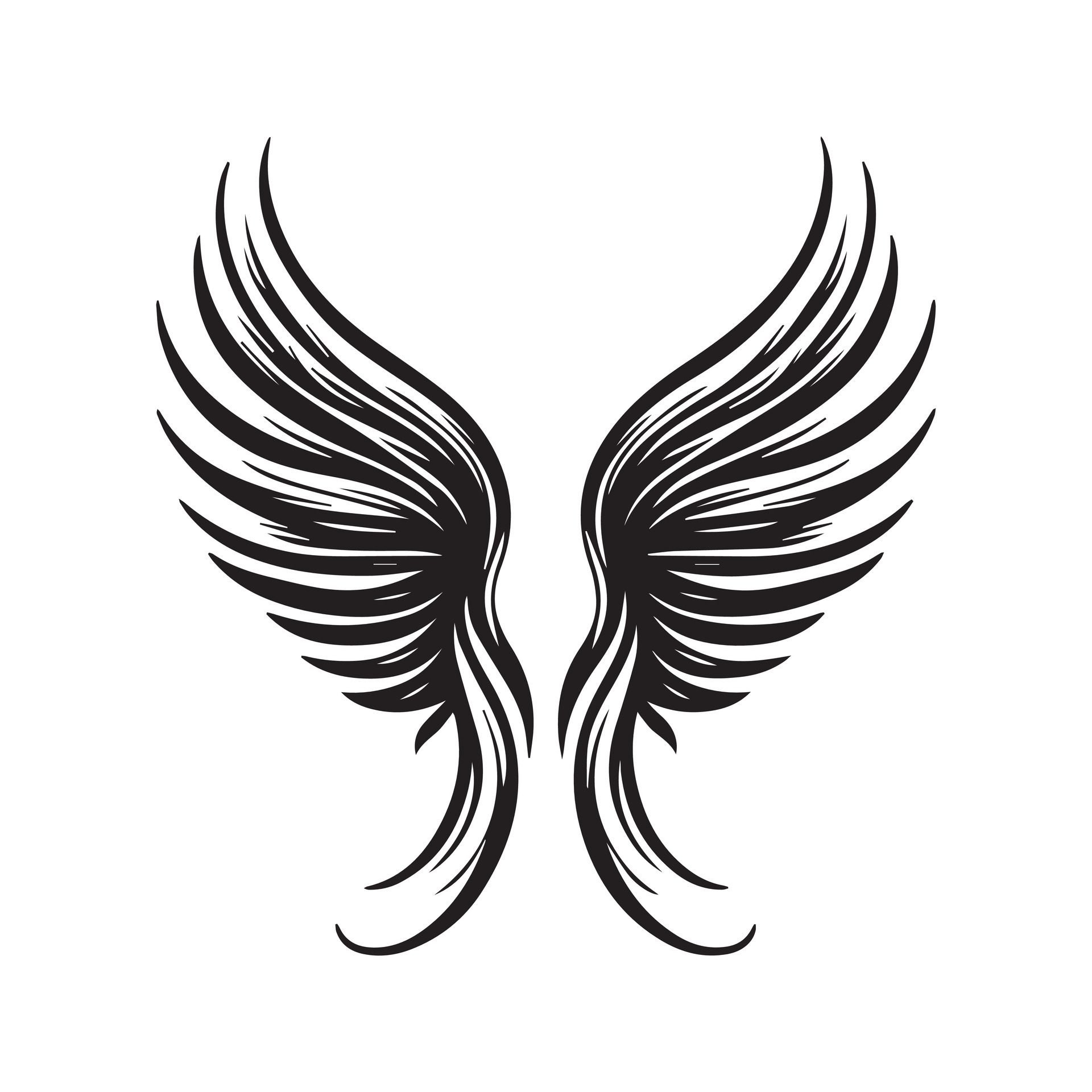 Ai-generated-angel-wing-silhouette-illustration-free-vector