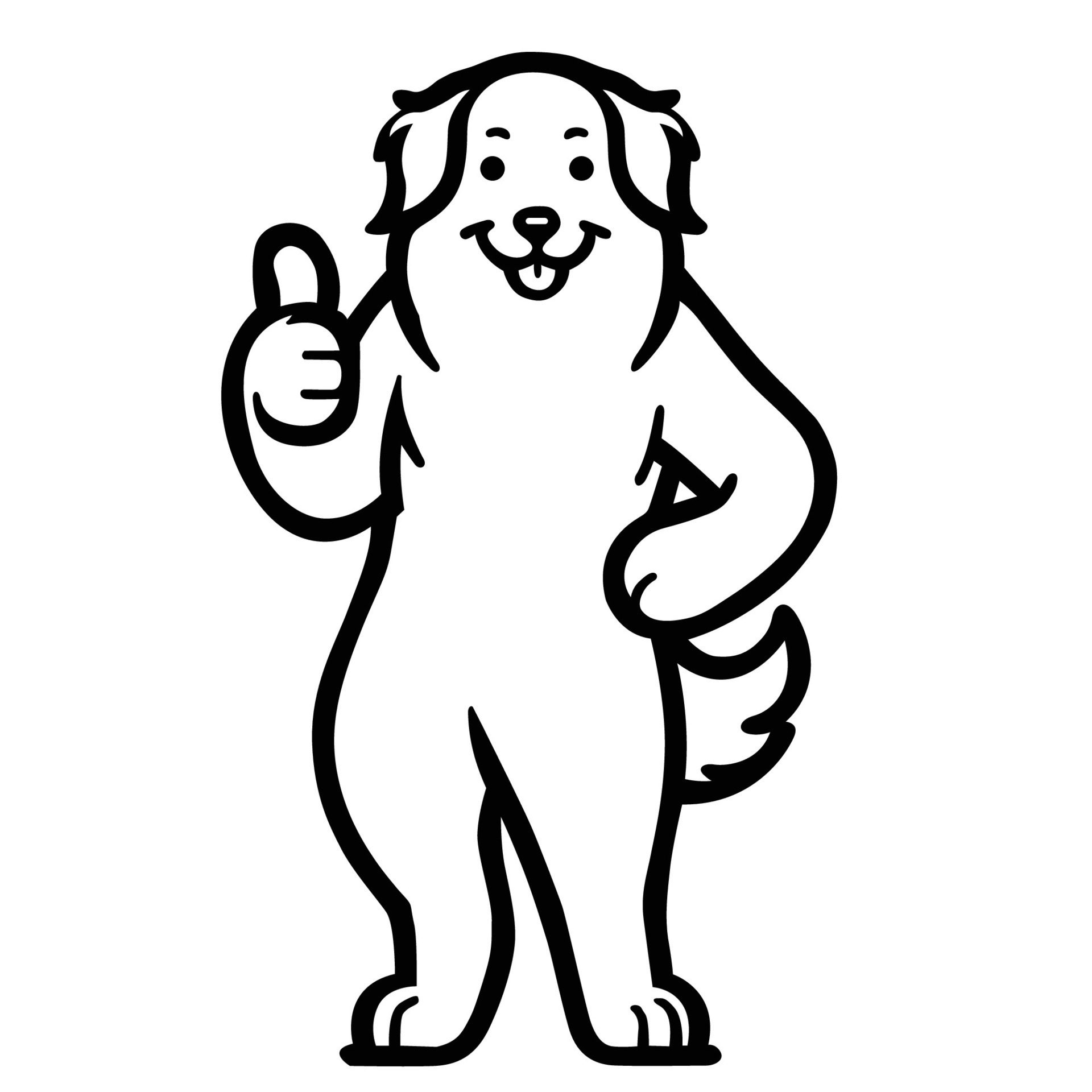 Ai-generated-australian-shepherd-dog-happy-thumbs-up-illustration-free-vector