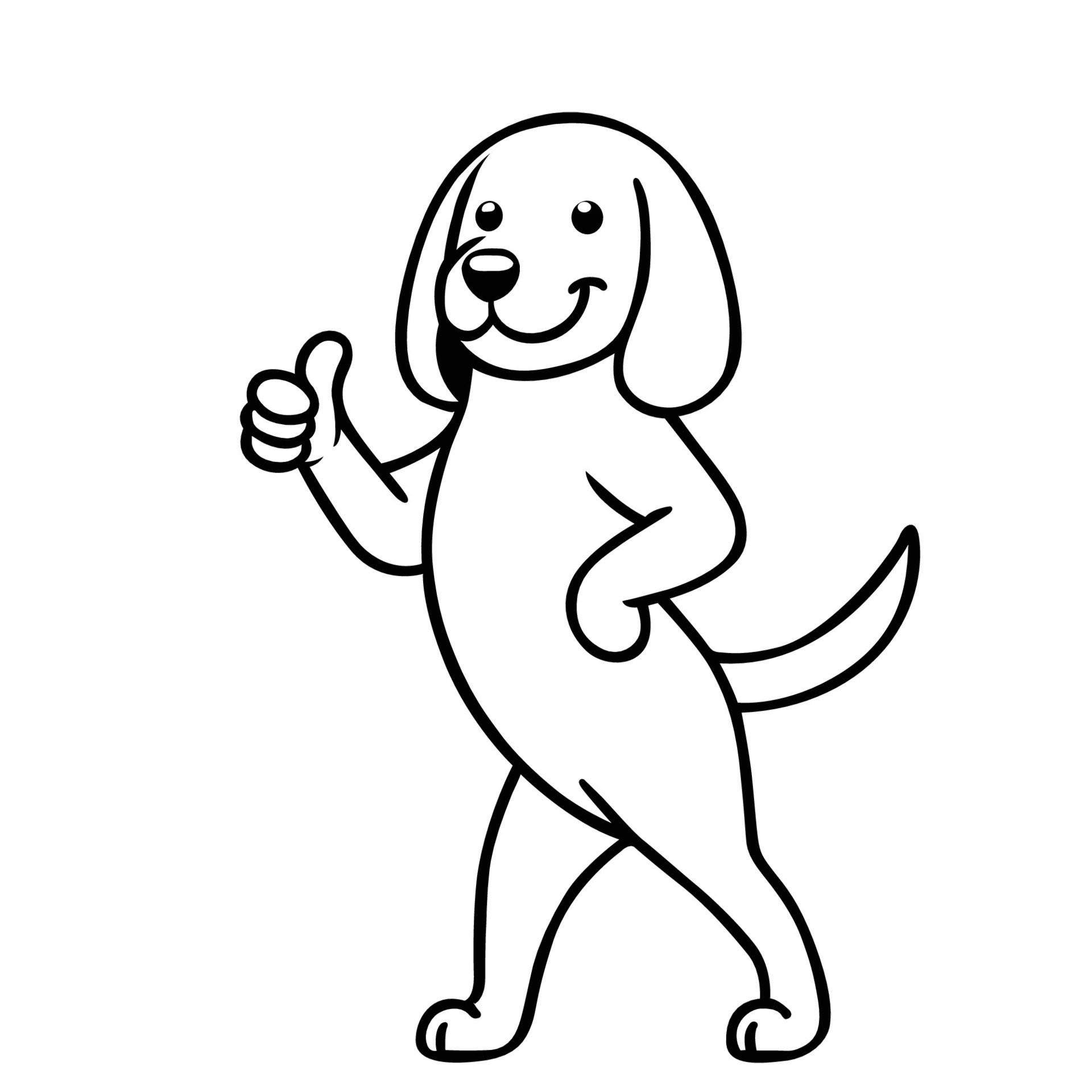 Ai-generated-beagle-dog-happy-thumbs-up-illustration-free-vector