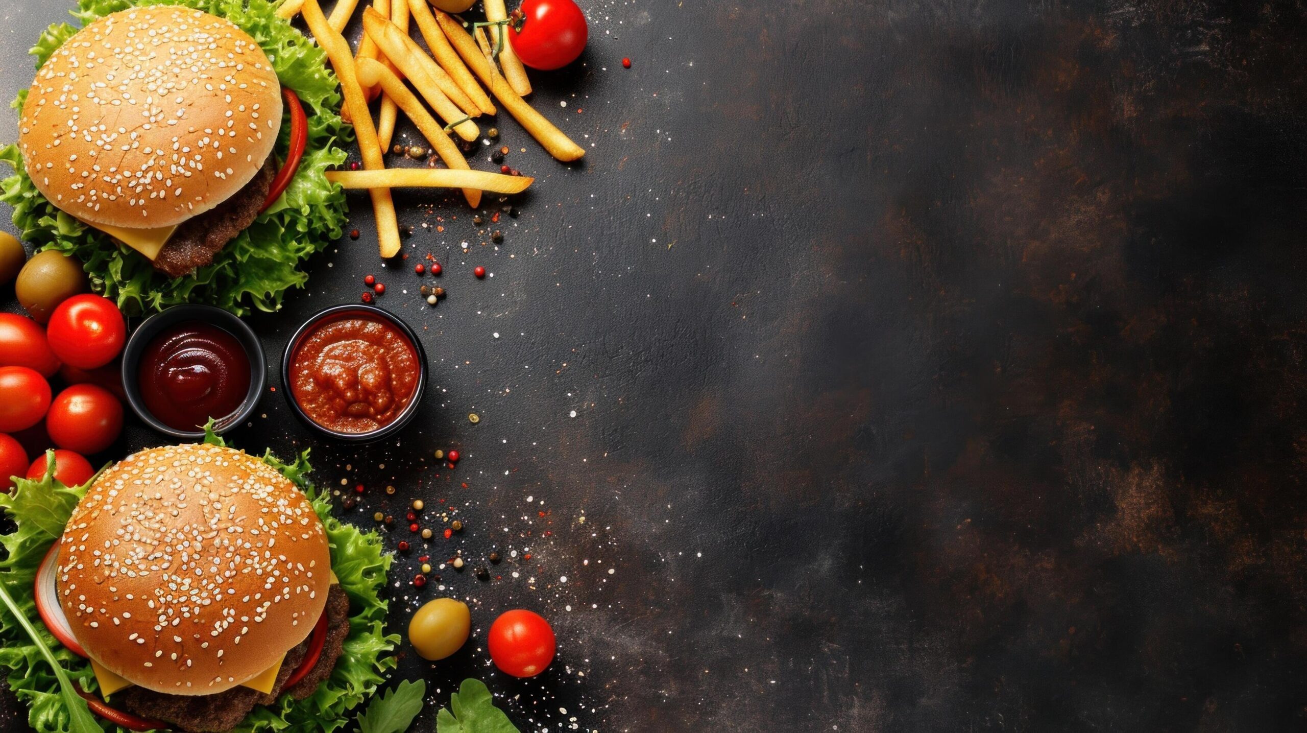 Ai-generated-beautuful-fast-food-background-with-copy-space-free-photo