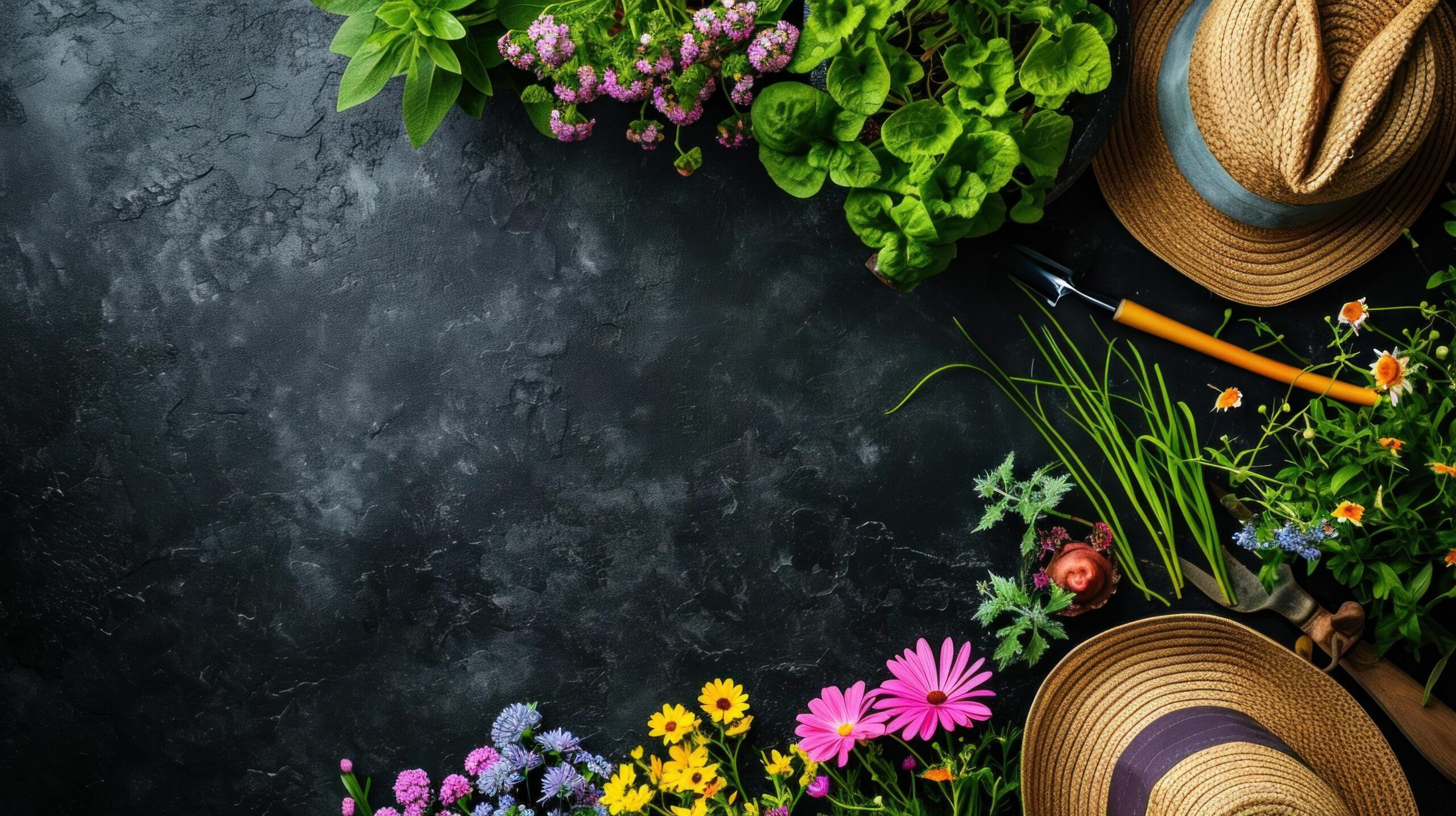 Ai-generated-beautuful-gardening-background-with-copy-space-free-photo