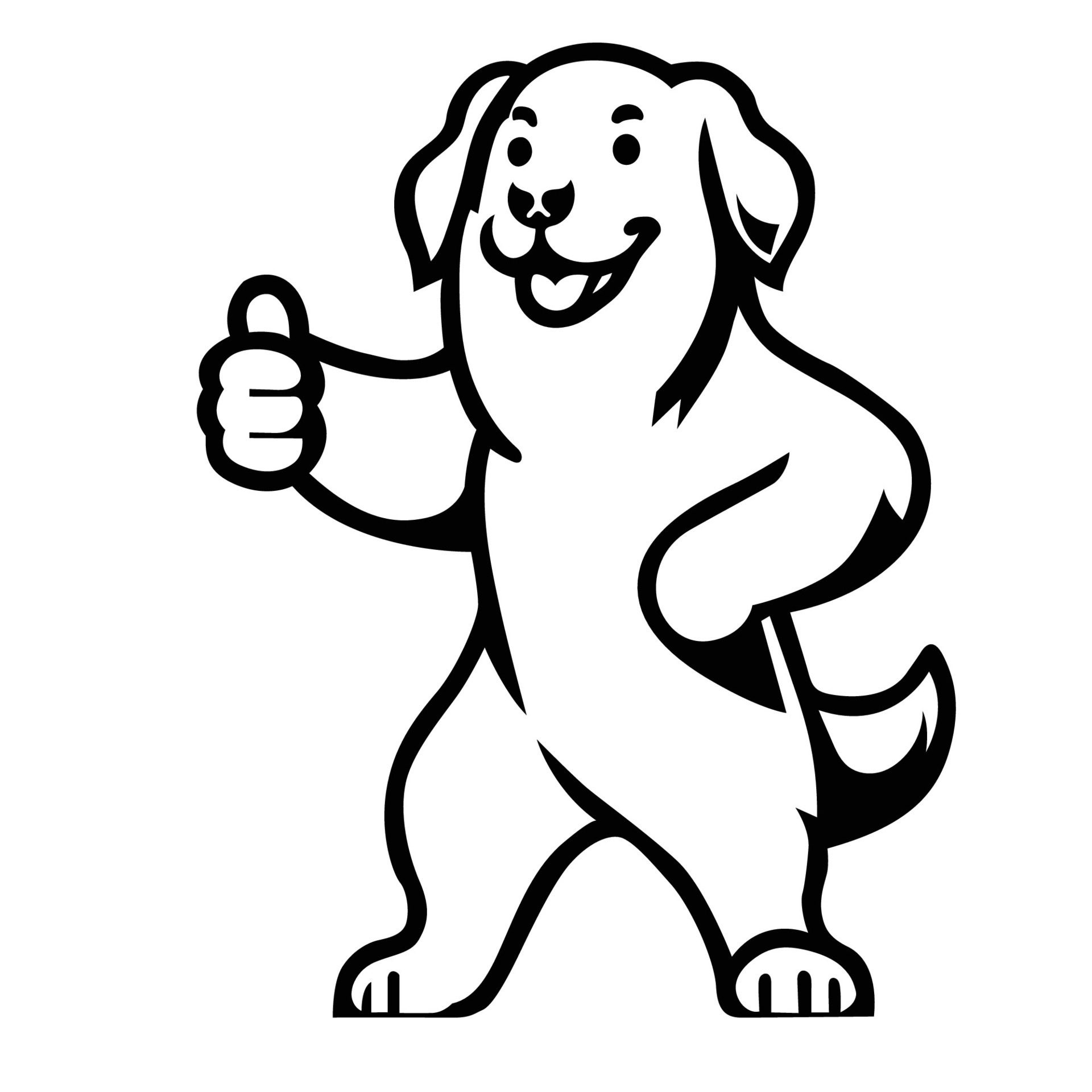 Ai-generated-bernese-mountain-dog-happy-thumbs-up-illustration-free-vector