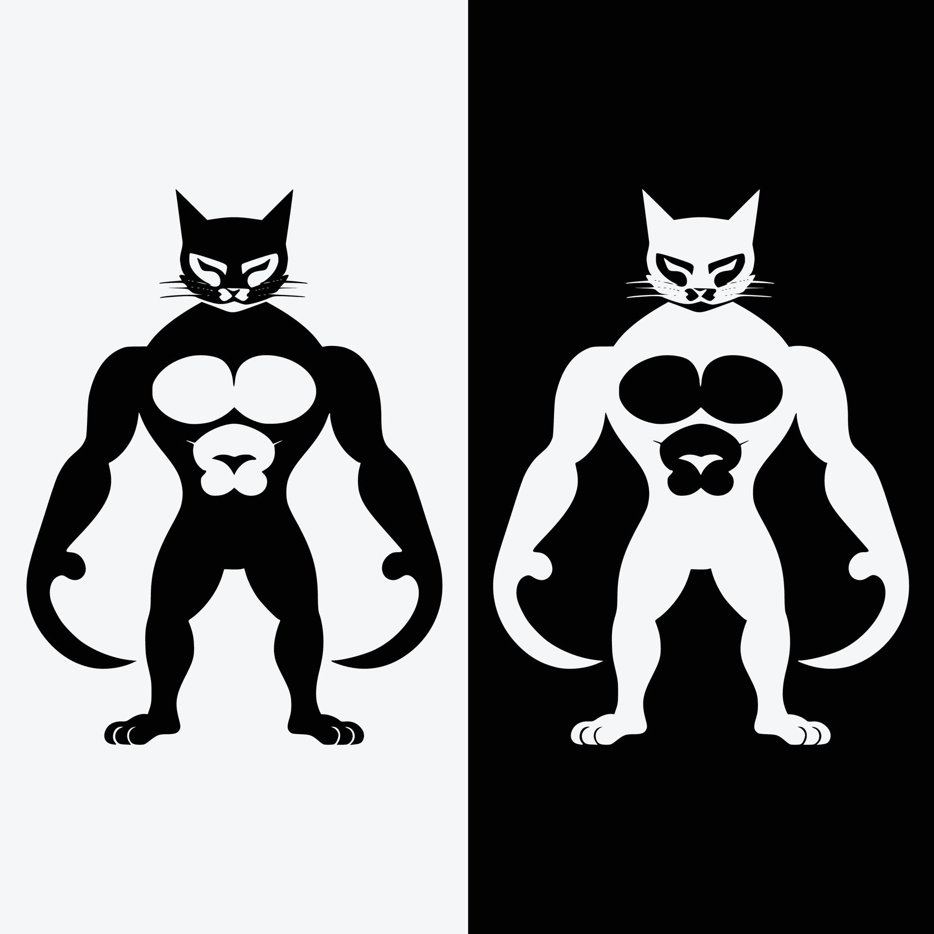 Ai-generated-bodybuilding-cat-illustration-free-vector