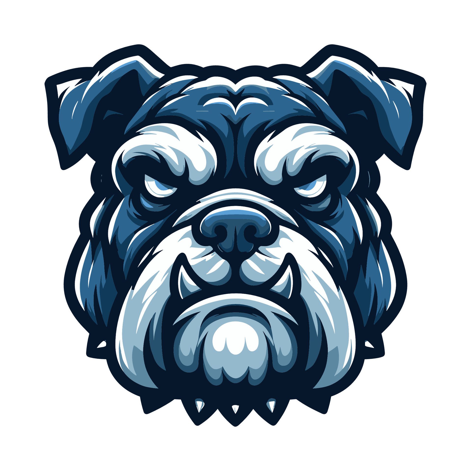 Ai-generated-brave-animal-bulldog-head-face-mascot-design-illustration-logo-template-isolated-on-white-background-free-vector