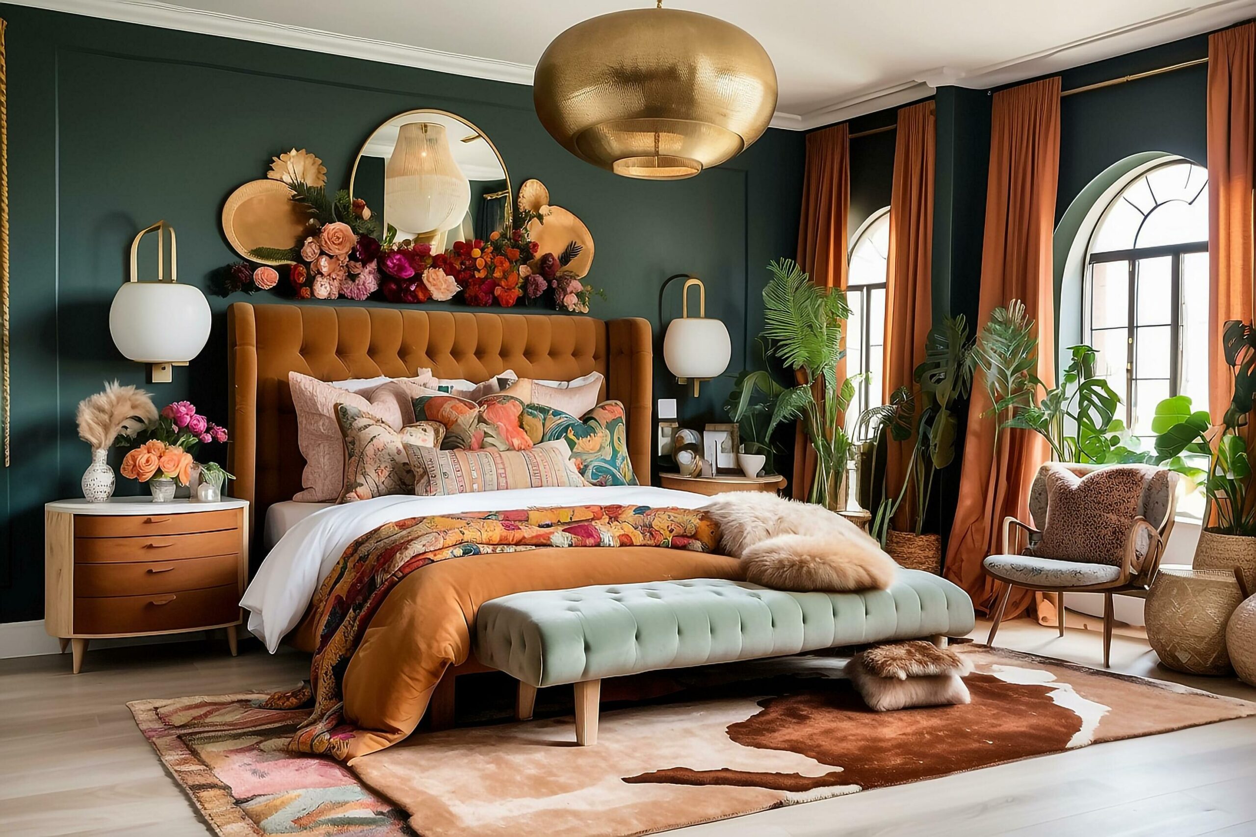 Ai-generated-chic-earth-tone-maximalist-master-bedroom-decor-free-photo