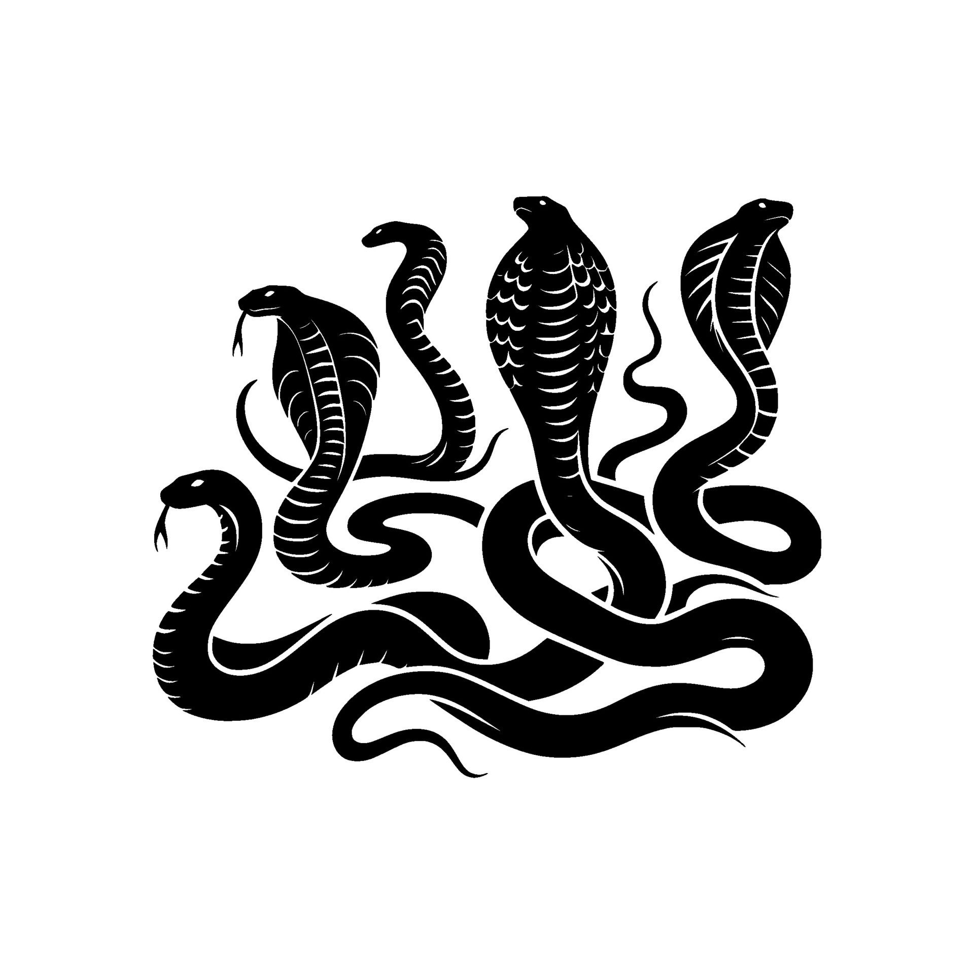 Ai-generated-cobra-snake-silhouette-on-isolated-background-free-vector