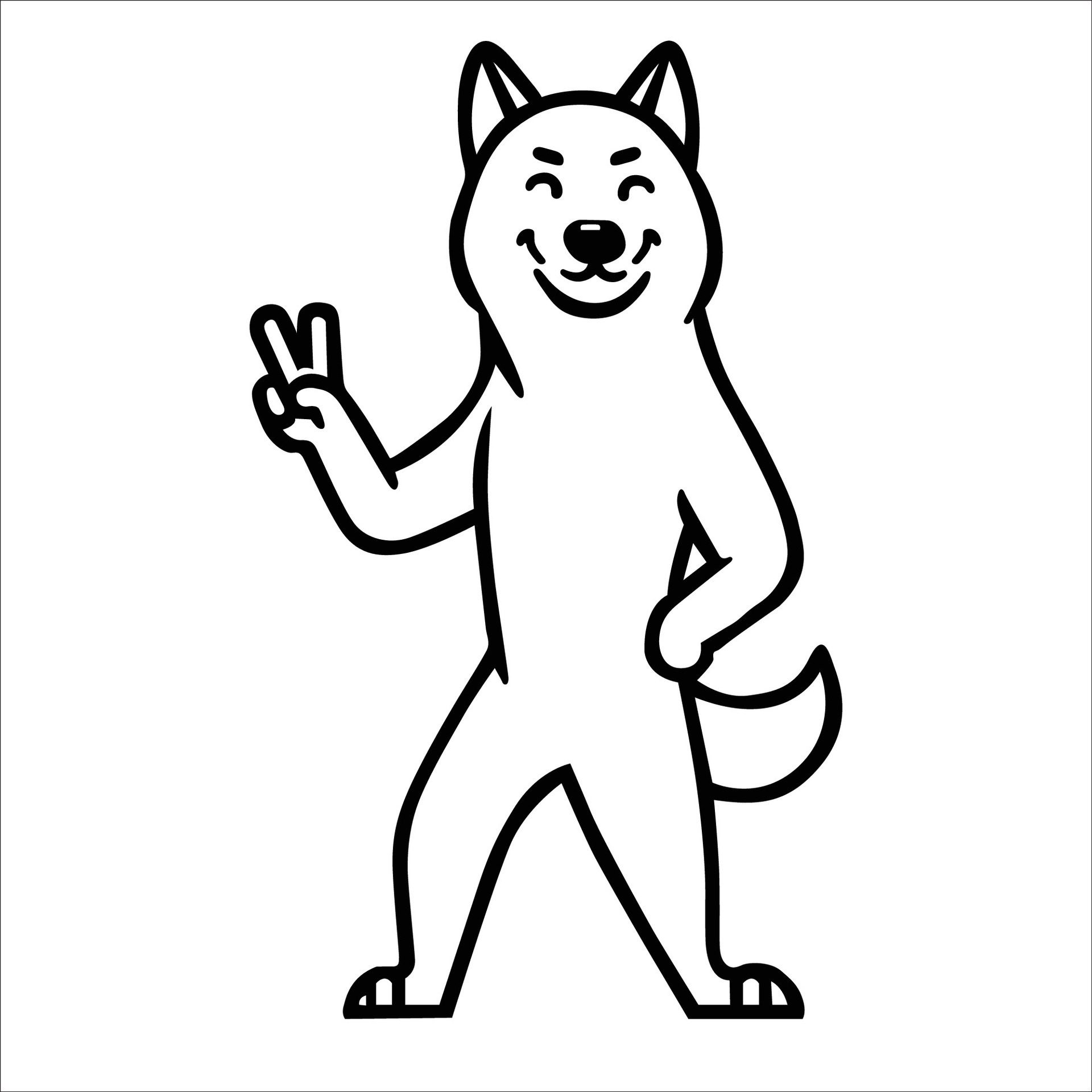 Ai-generated-confident-canaan-peace-gesture-illustration-free-vector