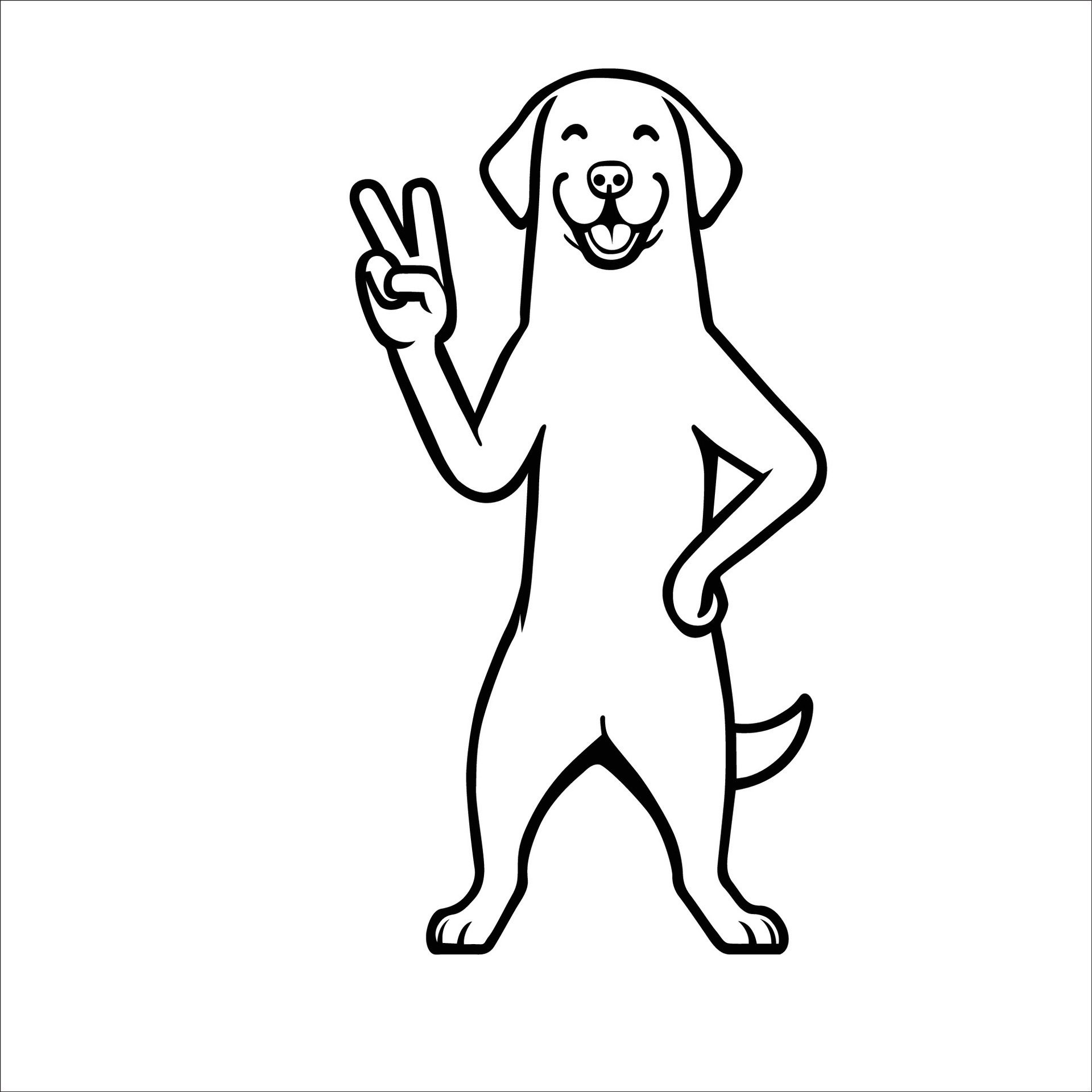 Ai-generated-confident-chesapeake-bay-retriever-peace-gesture-illustration-free-vector