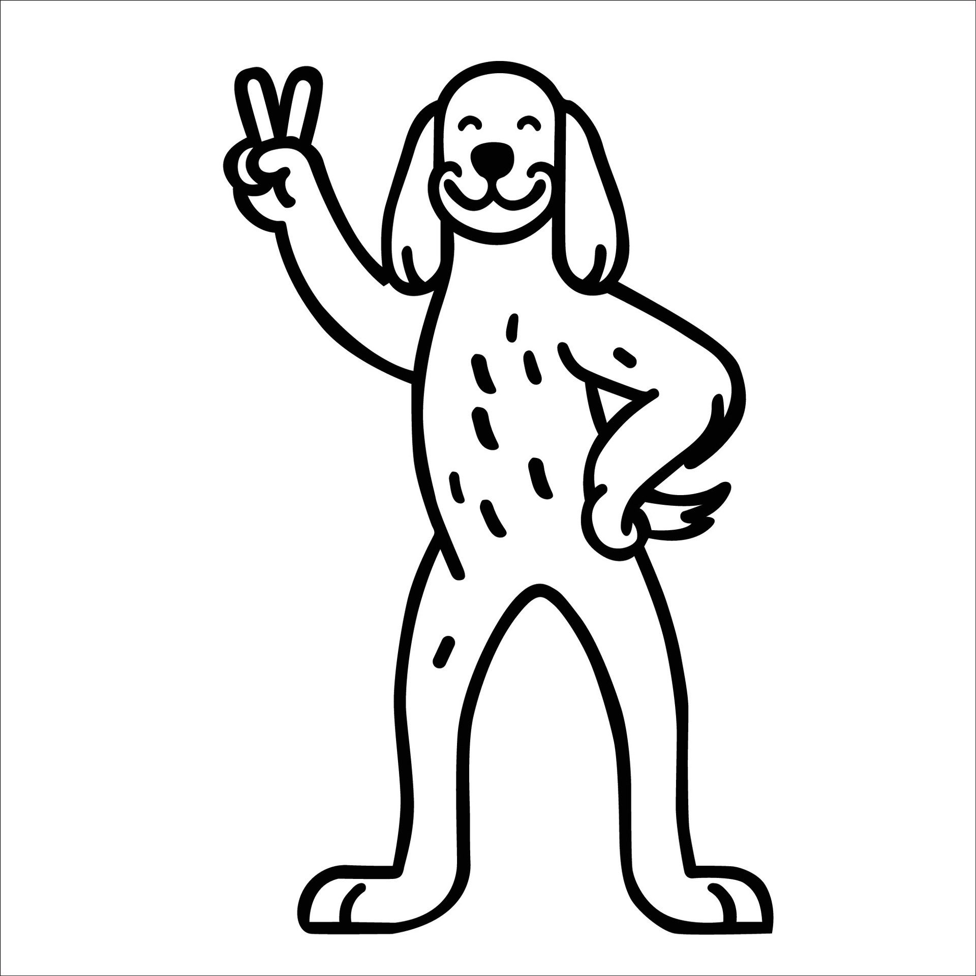 Ai-generated-confident-english-setter-peace-gesture-illustration-free-vector