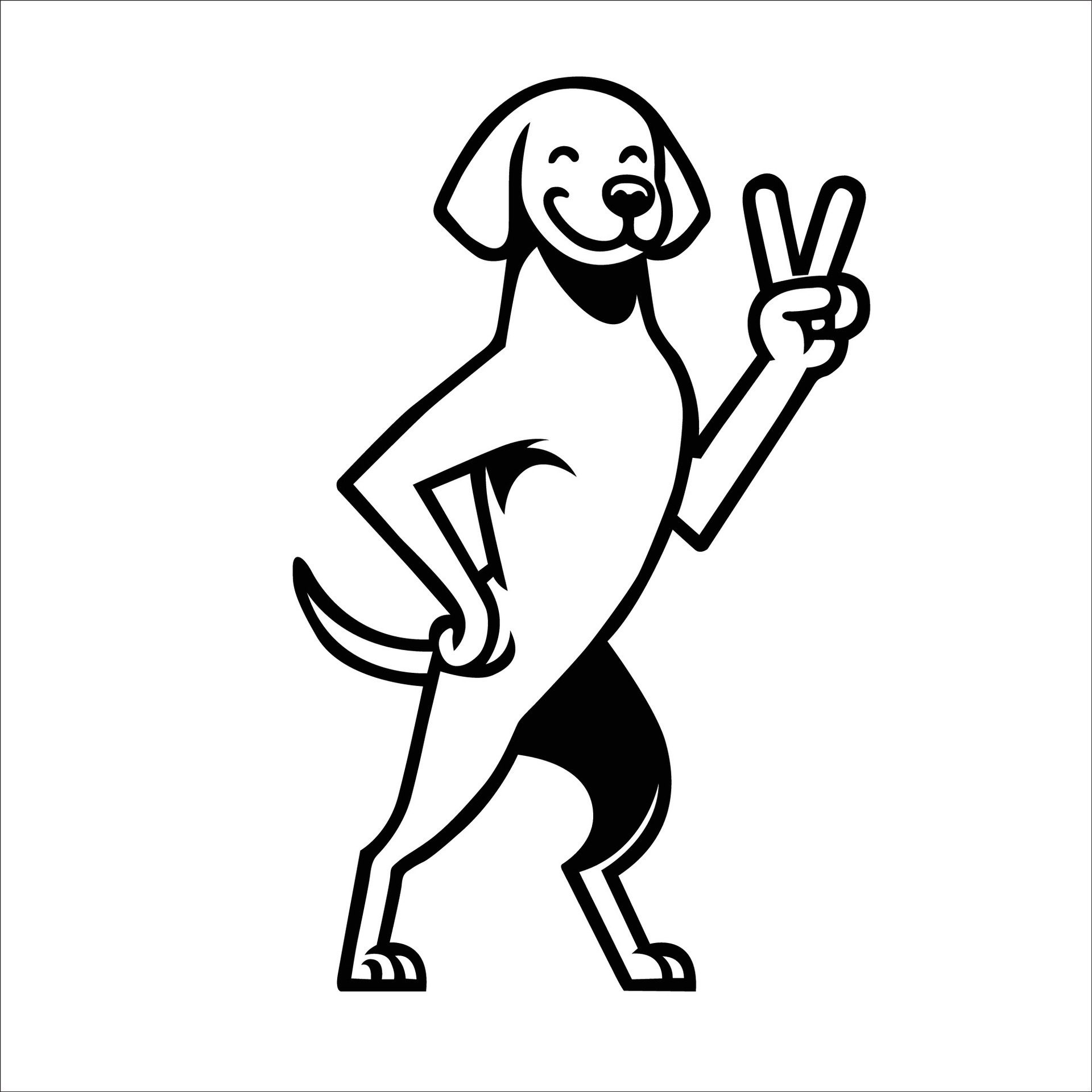 Ai-generated-confident-vizsla-peace-gesture-illustration-free-vector