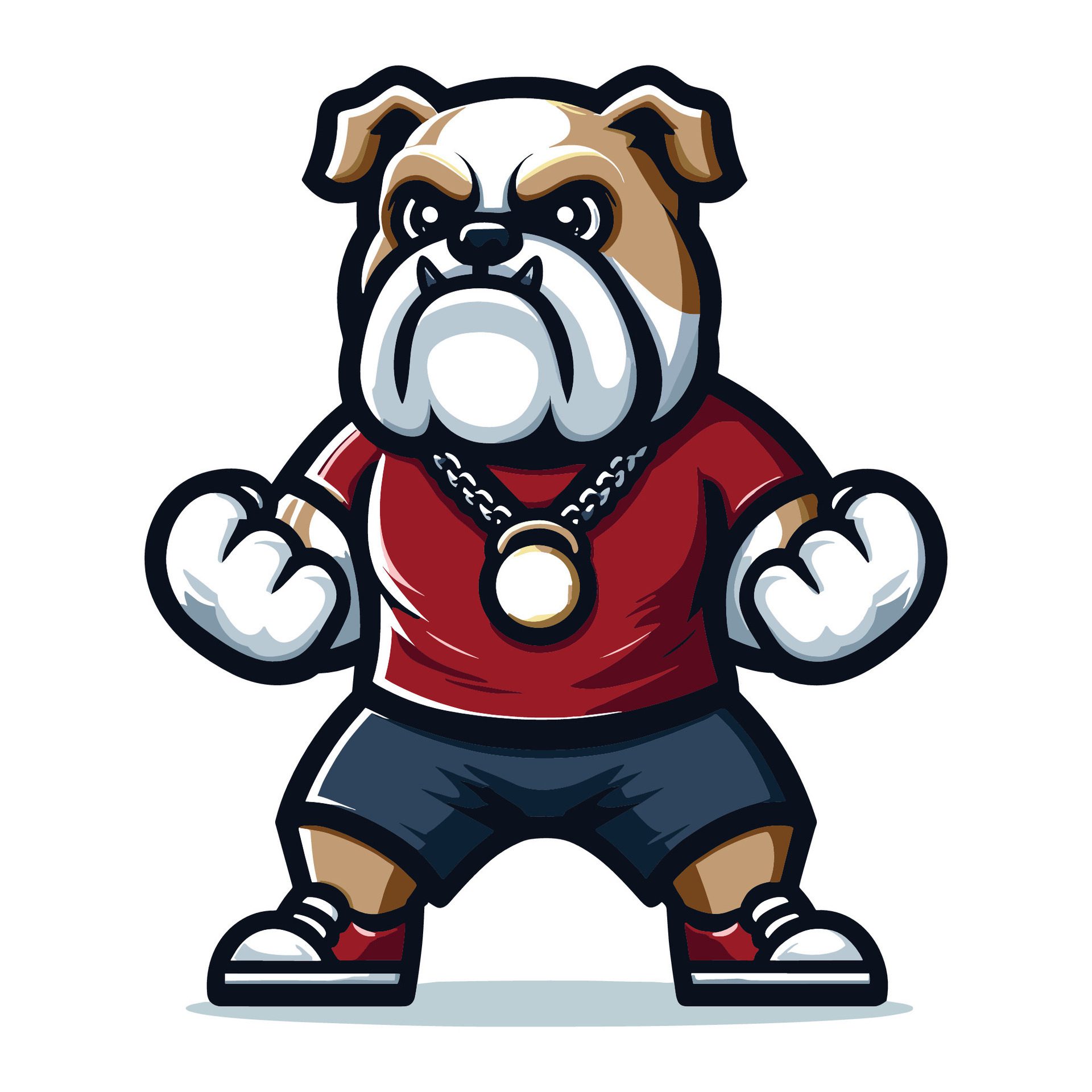 Ai-generated-cute-cartoon-bulldog-puppy-in-hiphop-dress-mascot-character-design-logo-template-isolated-on-white-background-free-vector
