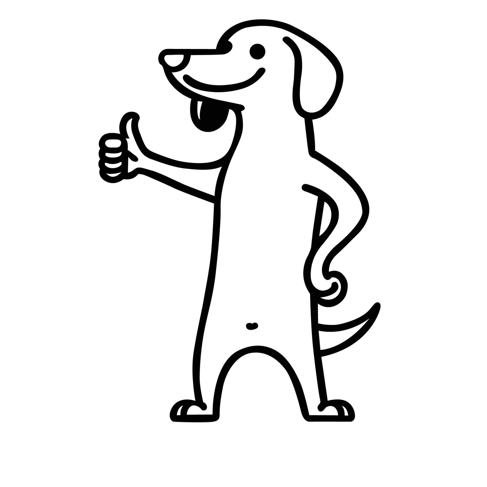 Ai-generated-dachshund-dog-happy-thumbs-up-illustration-free-vector