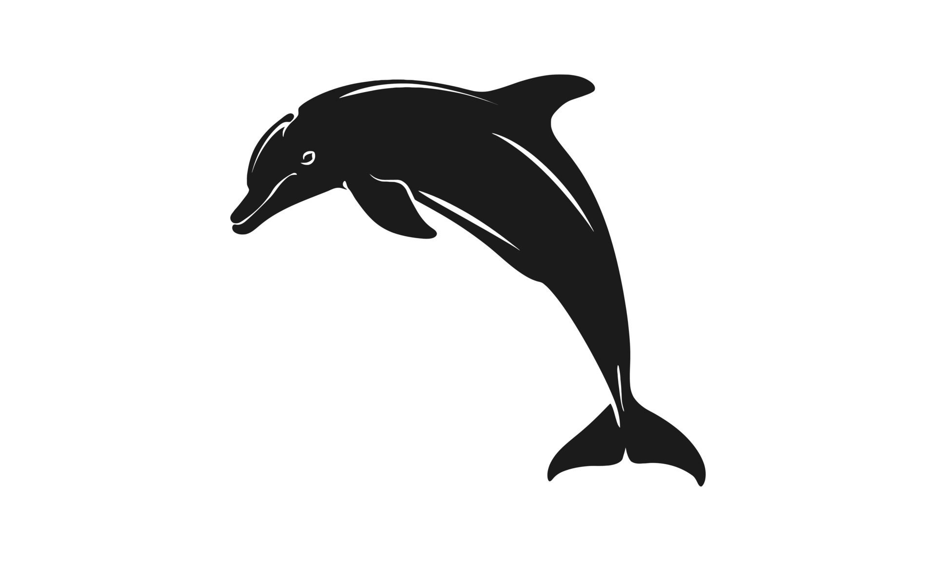 Ai-generated-dolphin-black-silhouette-background-free-vector