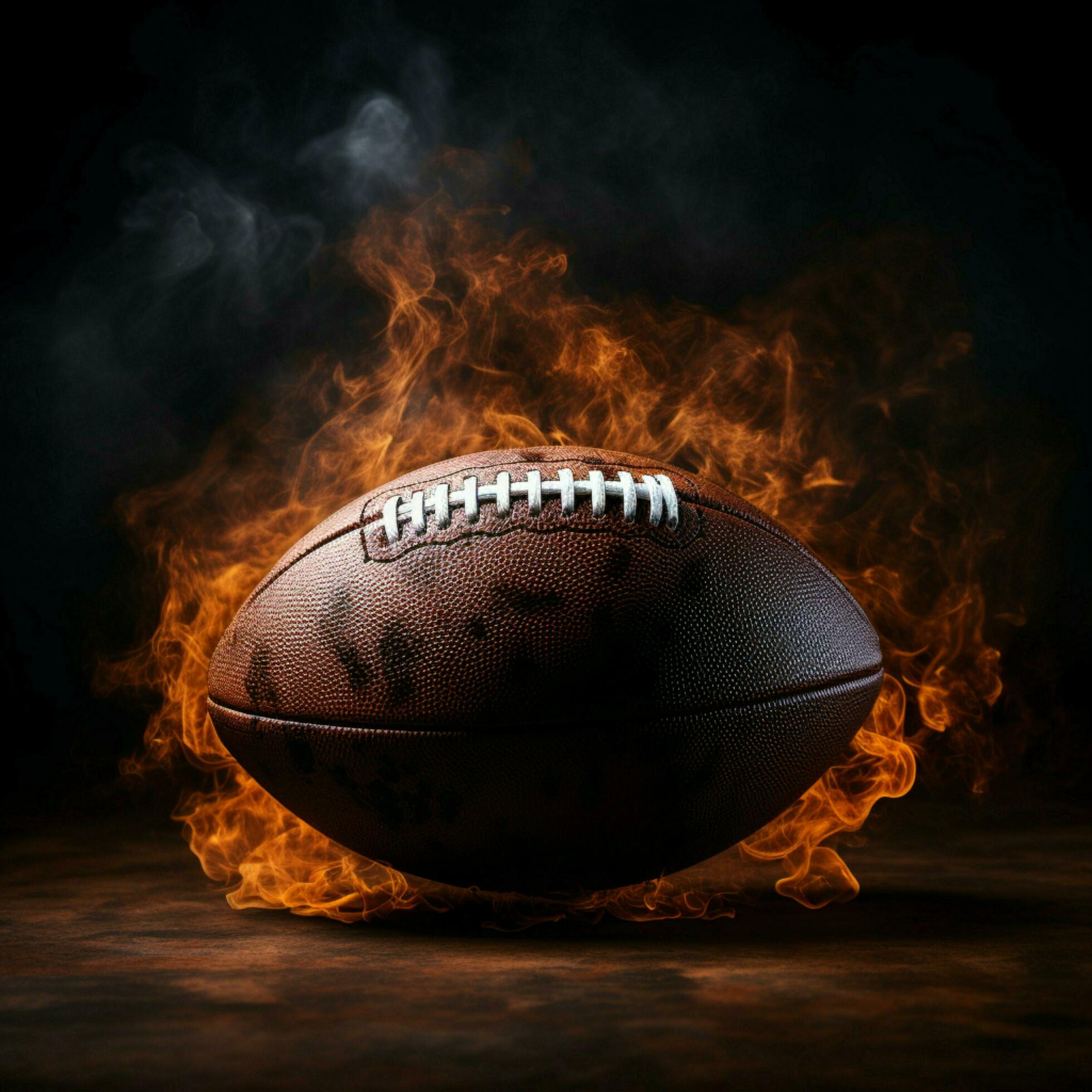 Ai-generated-dramatic-close-up-of-an-american-football-ball-surrounded-by-smoke-for-social-media-post-size-free-photo