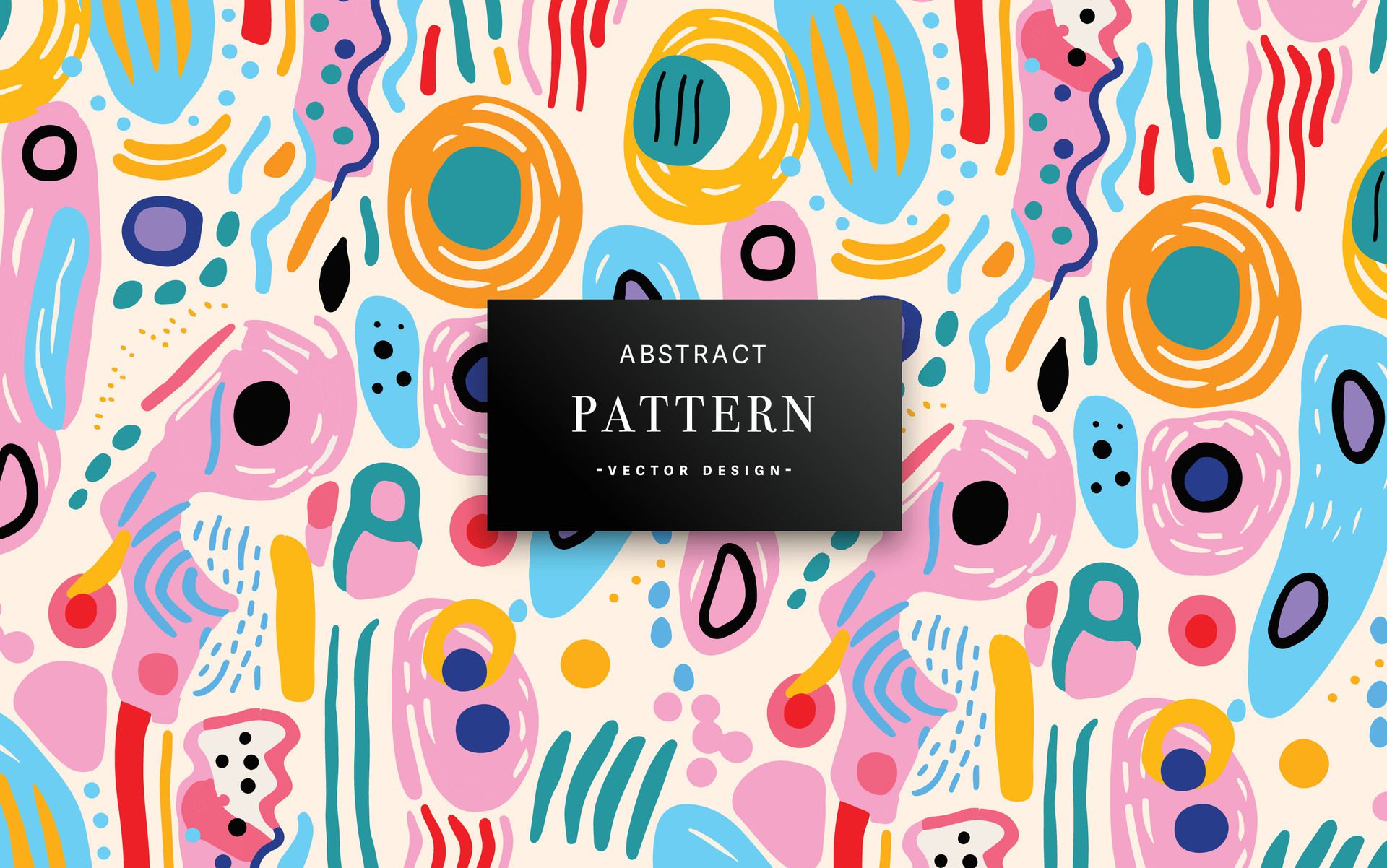 Ai-generated-flat-abstract-doodle-pattern-design-free-vector