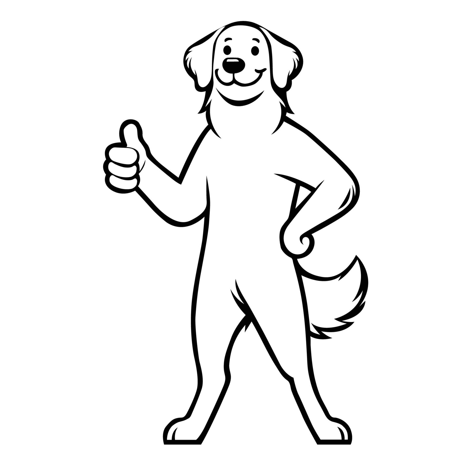 Ai-generated-golden-retriever-dog-happy-thumbs-up-illustration-free-vector