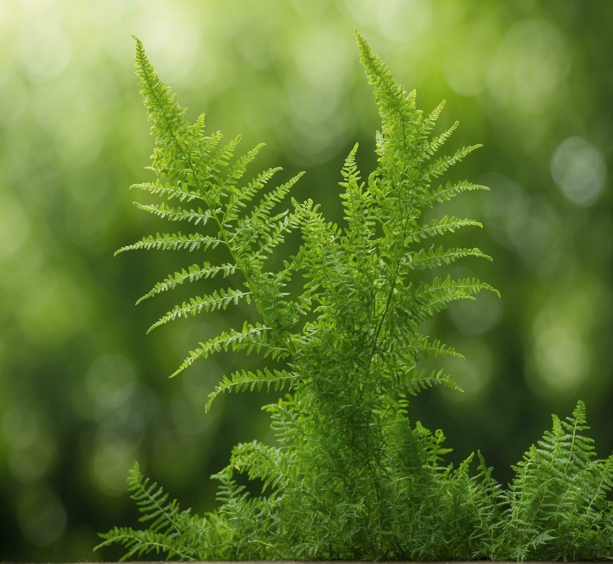 Ai-generated-green-fern-on-bokeh-background-shallow-depth-of-field-free-photo