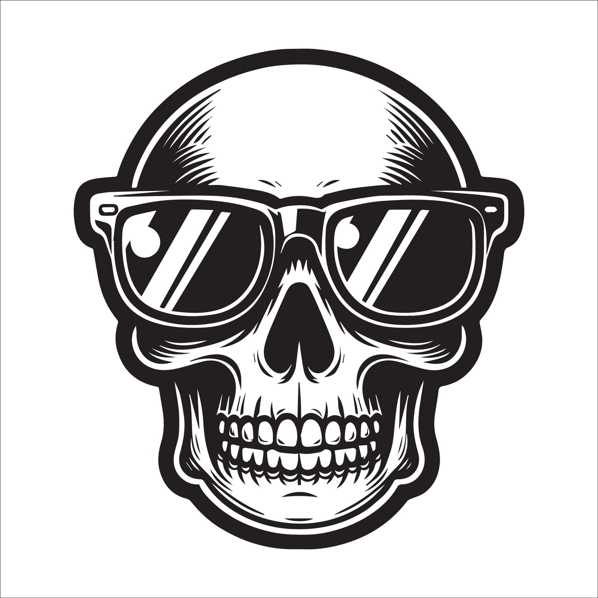 Ai-generated-human-skull-wearing-sunglasses-illustration-free-vector