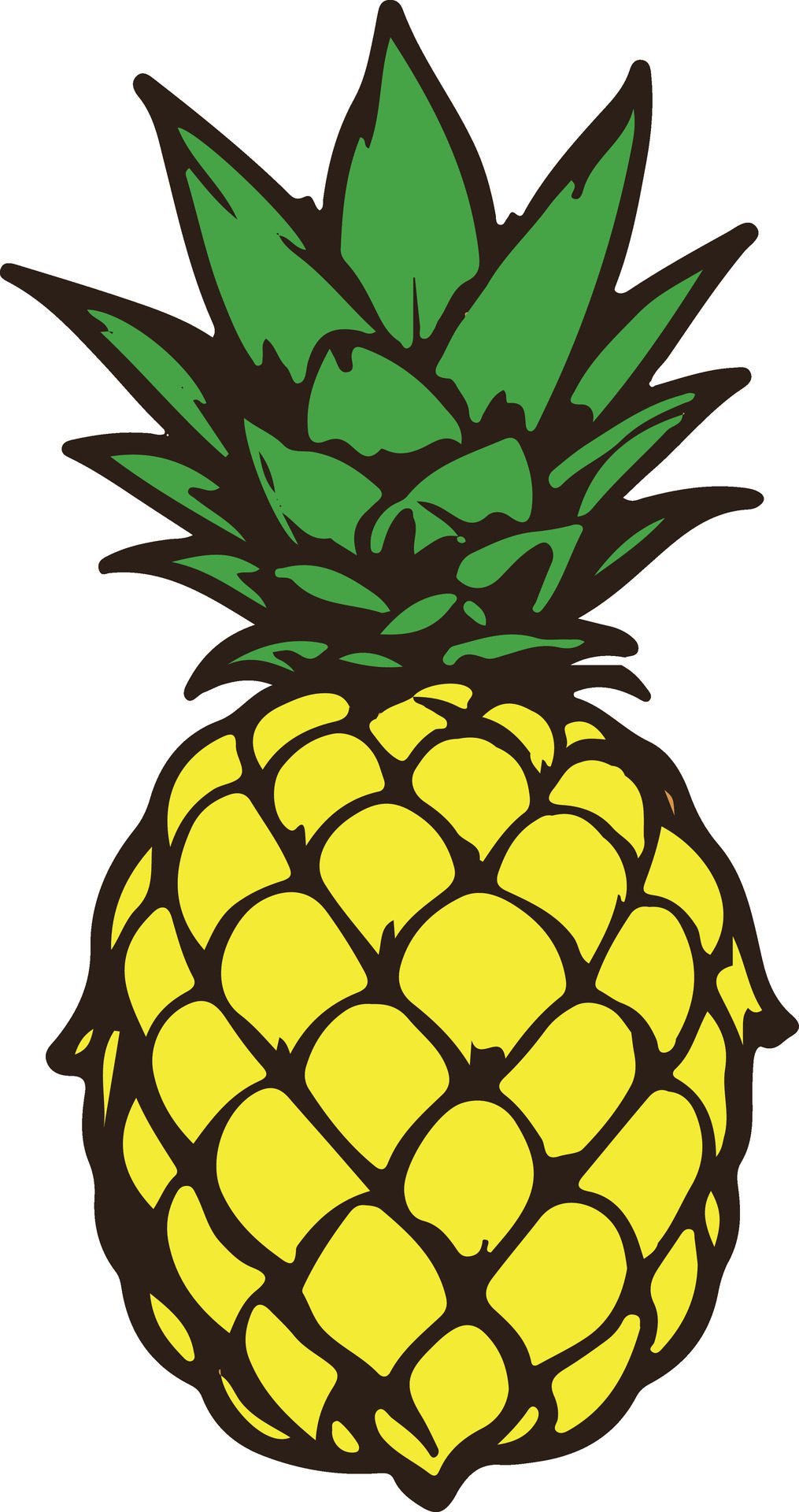 Ai-generated-illustration-of-pineapple-fruit-free-vector