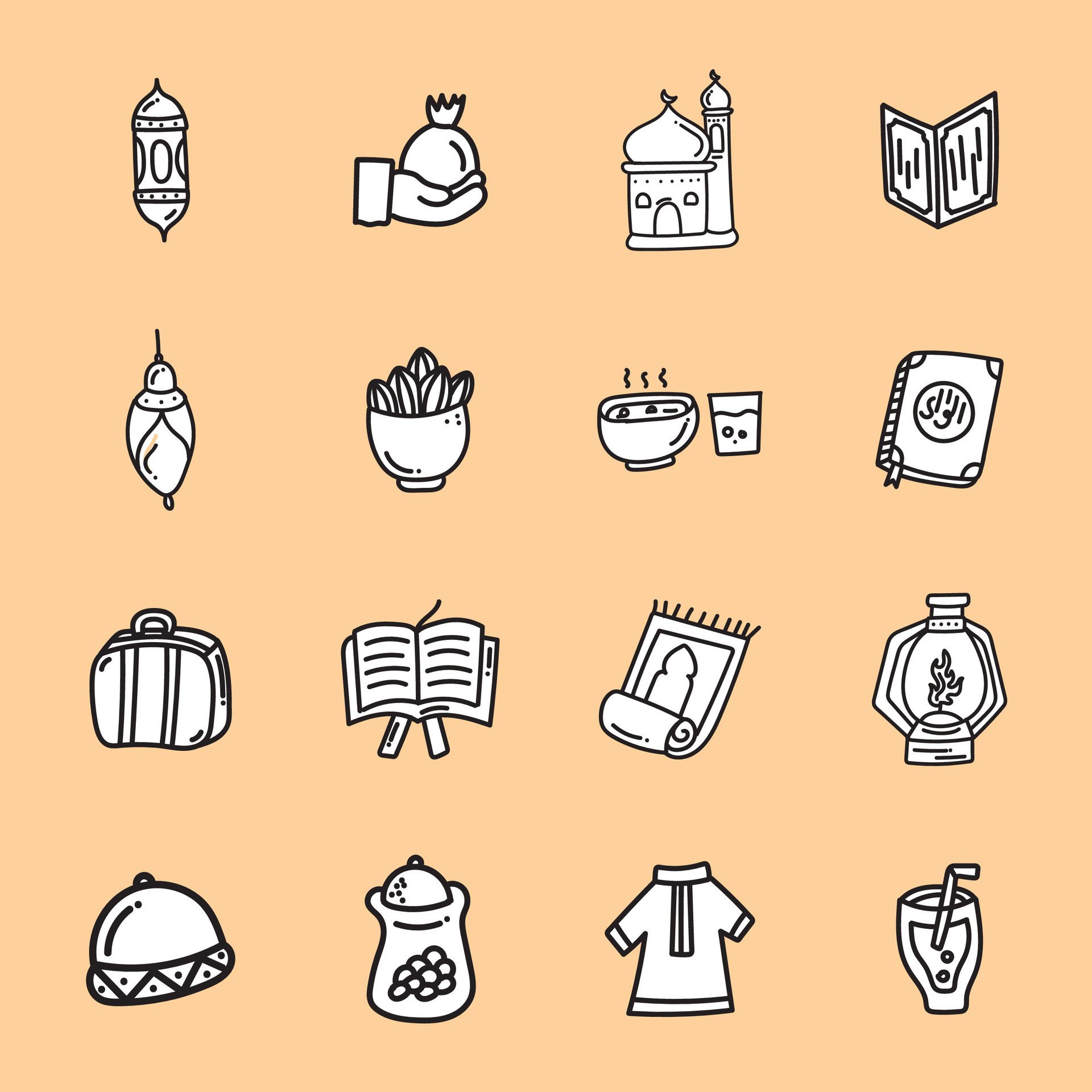 Ai-generated-islamic-element-collection-for-ramadhan-kareem-free-download-item-free-vector