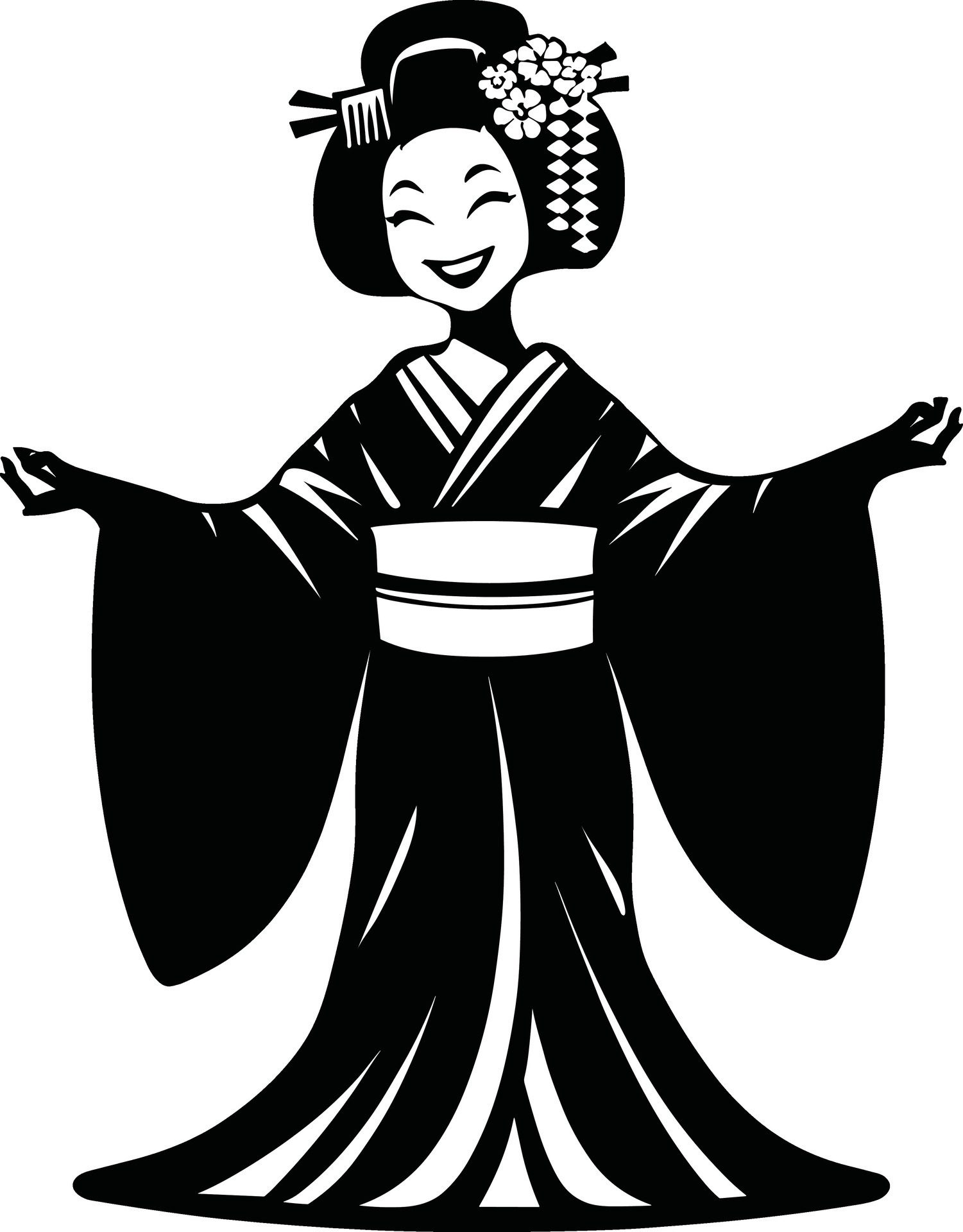 Ai-generated-japanese-geisha-clipart-illustration-free-free-vector