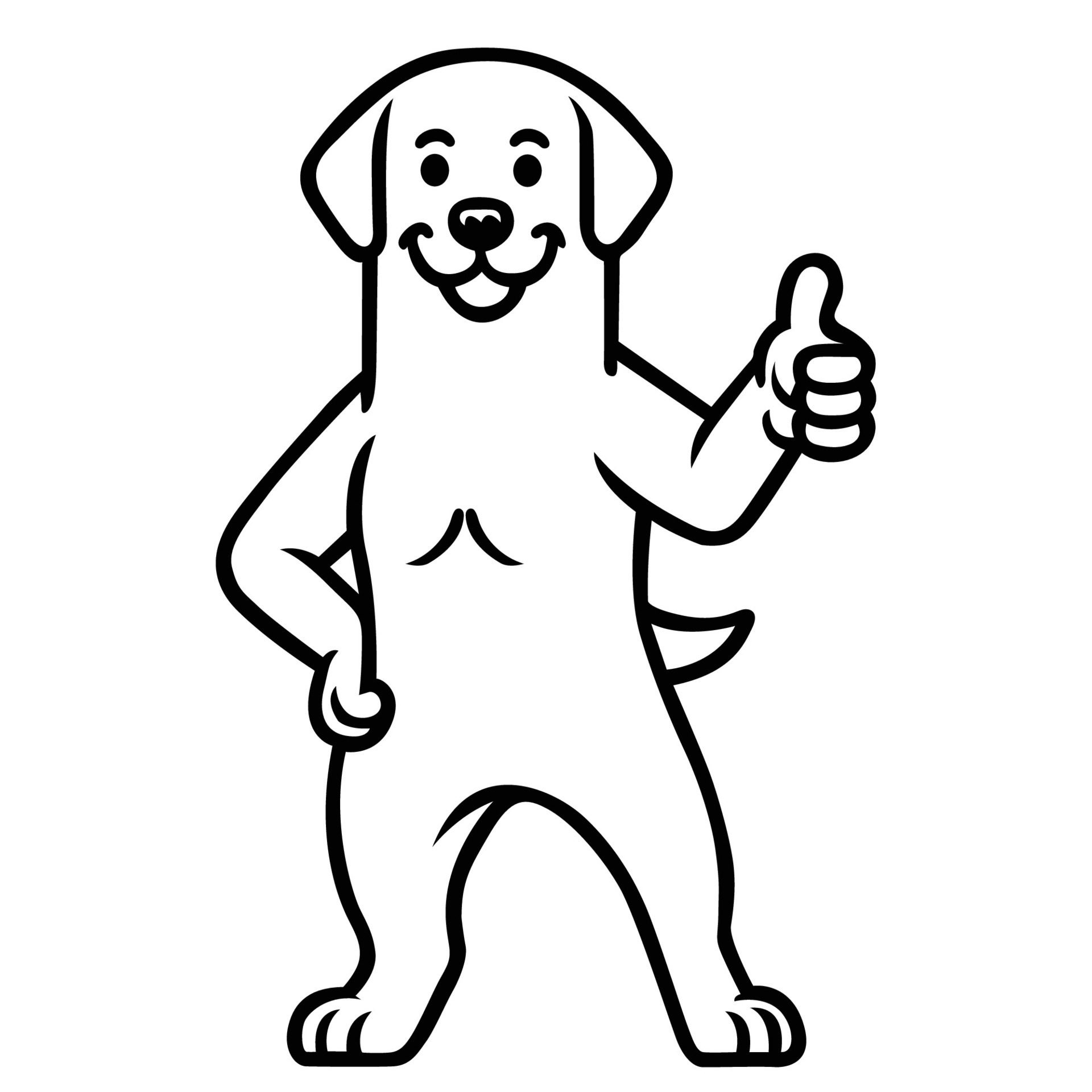 Ai-generated-labrador-retriever-dog-happy-thumbs-up-illustration-free-vector