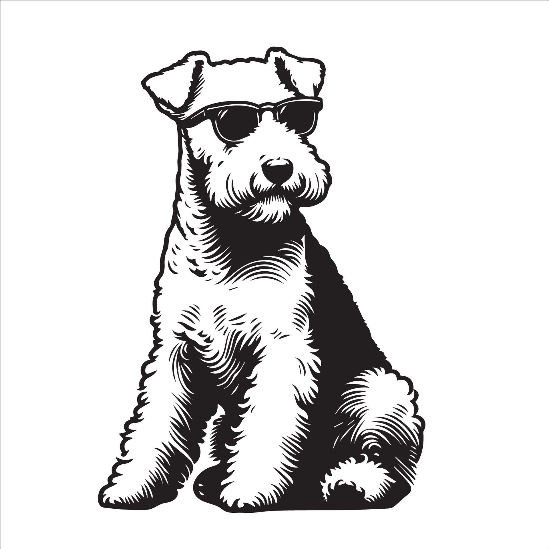 Ai-generated-lakeland-terrier-dog-wearing-sunglasses-illustration-free-vector
