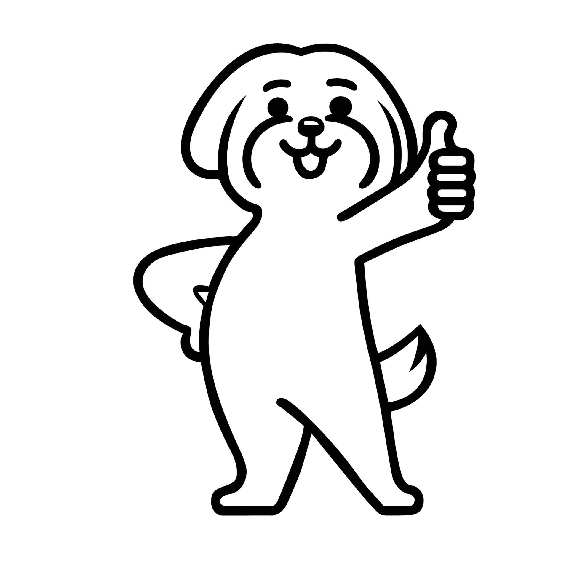 Ai-generated-maltese-dog-happy-thumbs-up-illustration-free-vector