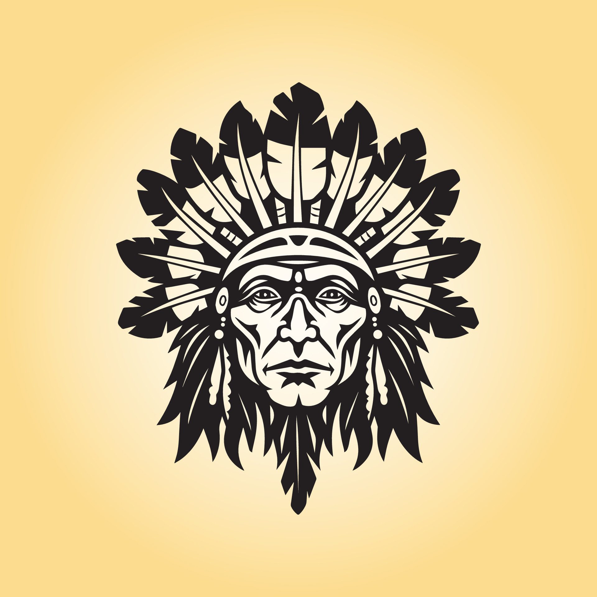 Ai-generated-native-american-head-logo-concept-free-vector