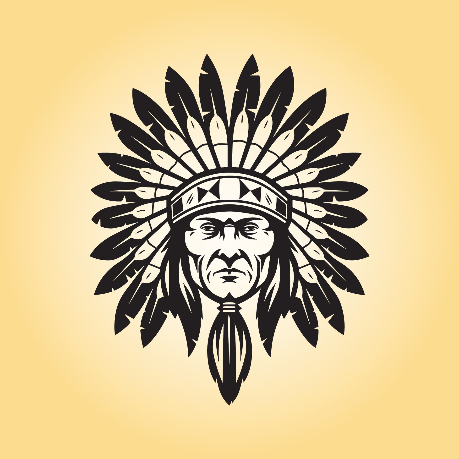 Ai-generated-native-old-man-head-clipart-illustration-free-vector