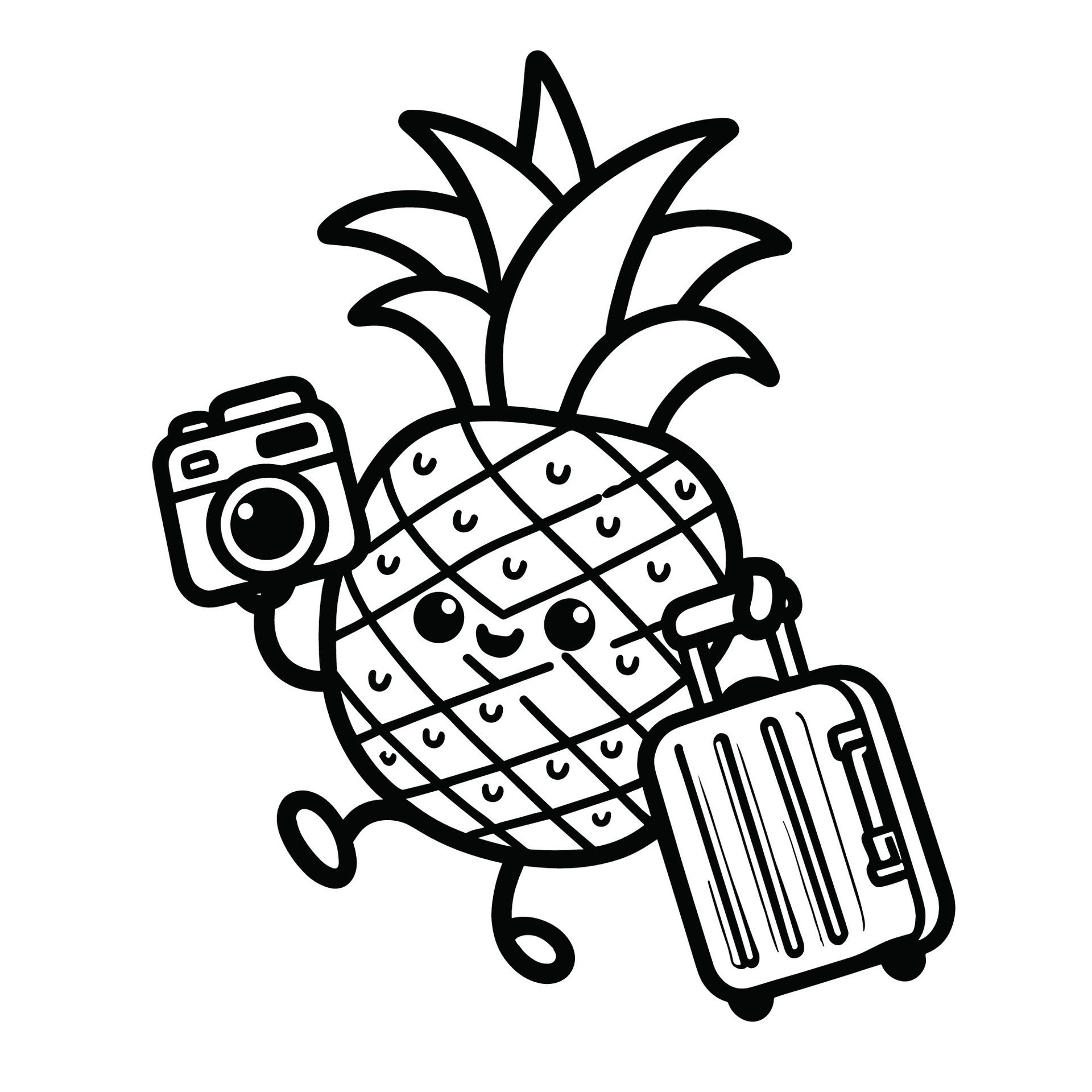 Ai-generated-pineapple-outdoor-clipart-illustration-ai-generative-free-free-vector