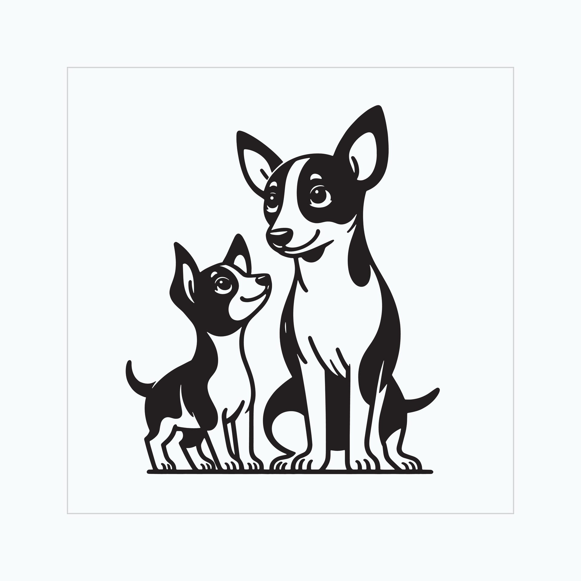 Ai-generated-rat-terrier-dog-family-clipart-illustration-free-vector