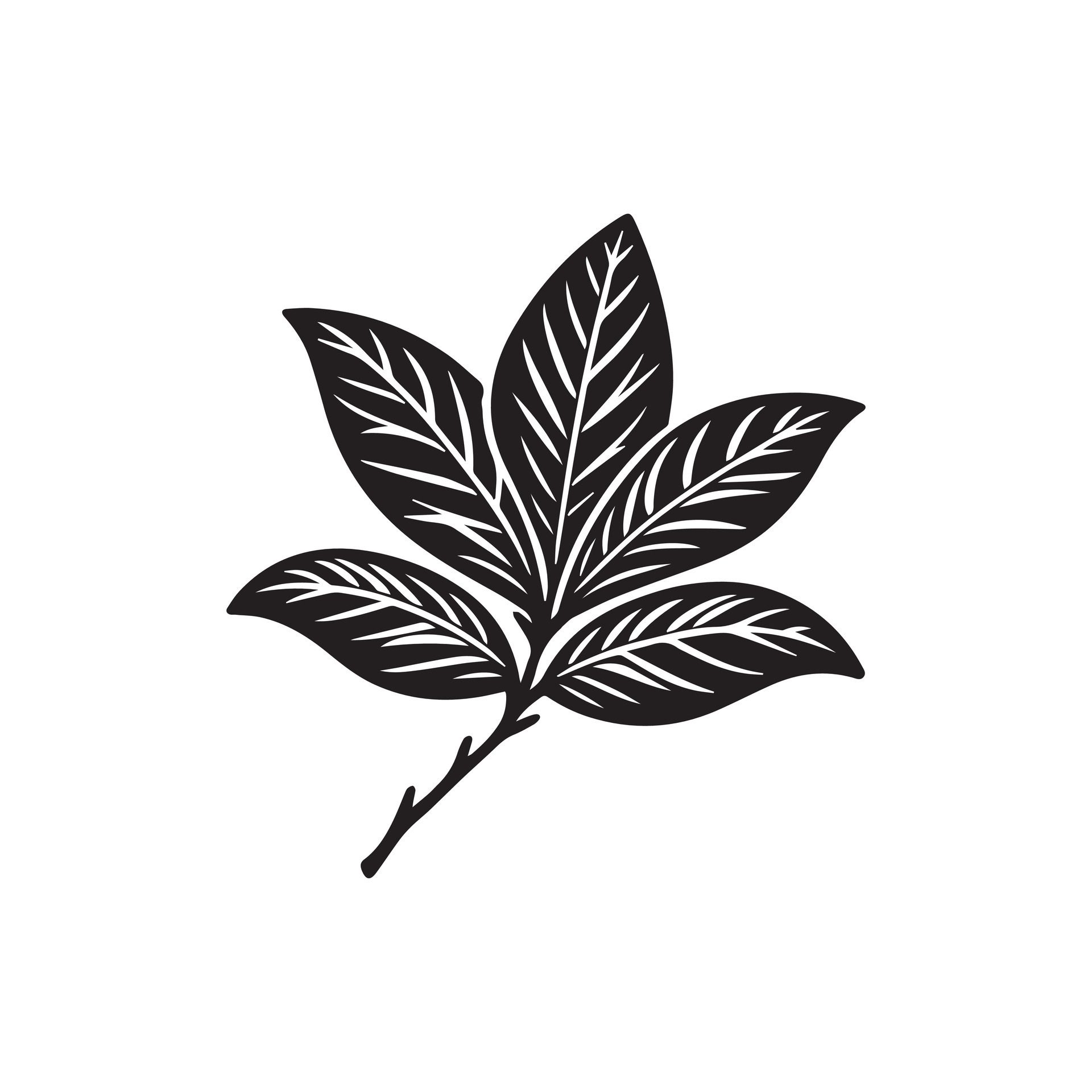 Ai-generated-rhododendron-flower-silhouette-black-and-white-illustration-free-vector