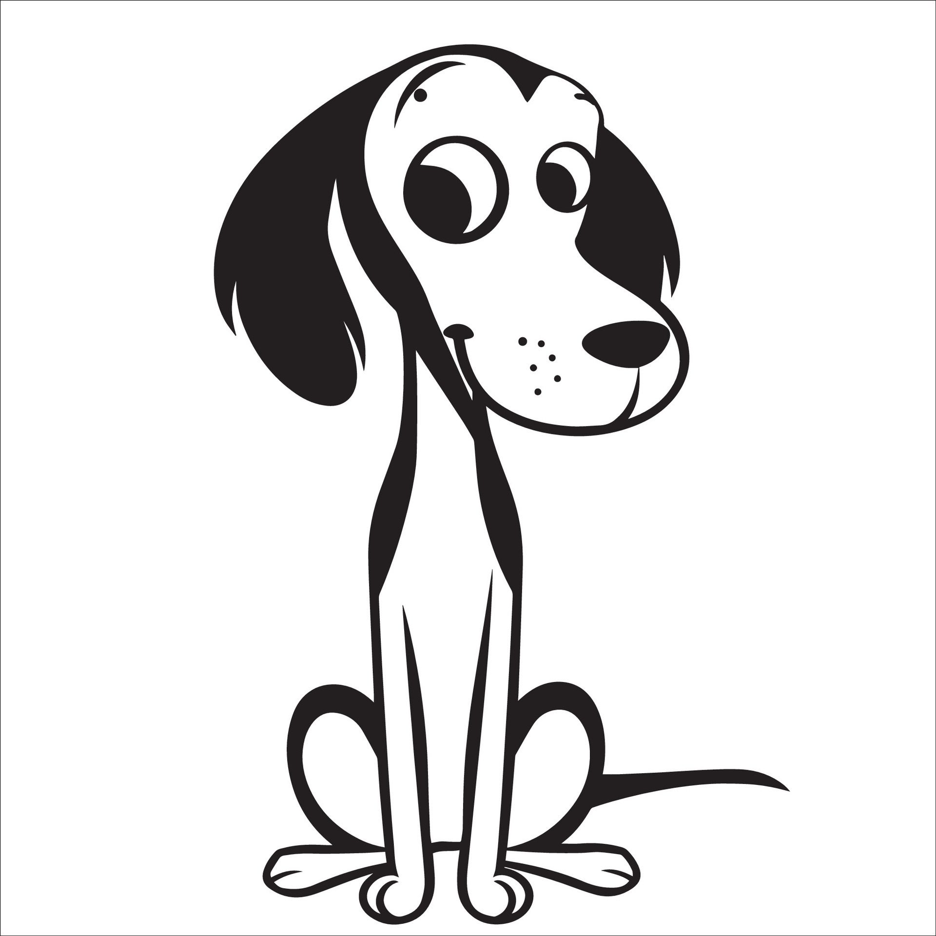 Ai-generated-saluki-dog-is-a-sitting-illustration-in-black-and-white-free-vector