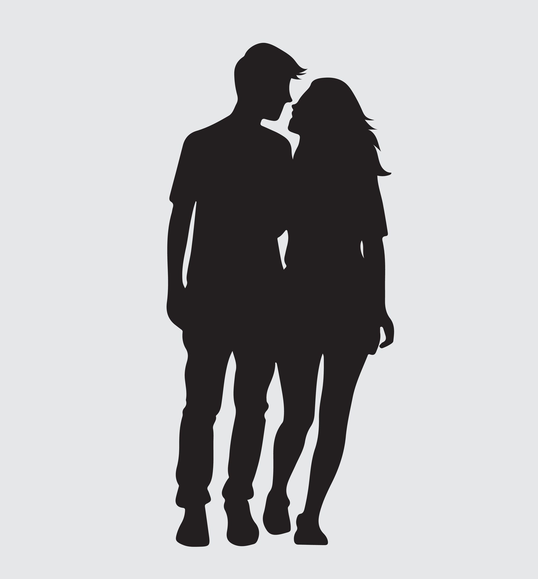 Ai-generated-silhouette-of-bride-and-groom-free-vector