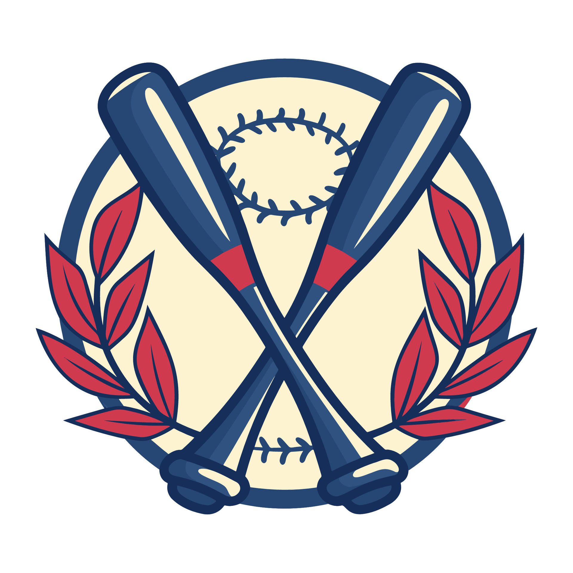 Ai-generated-simple-baseball-club-logo-illustration-free-vector