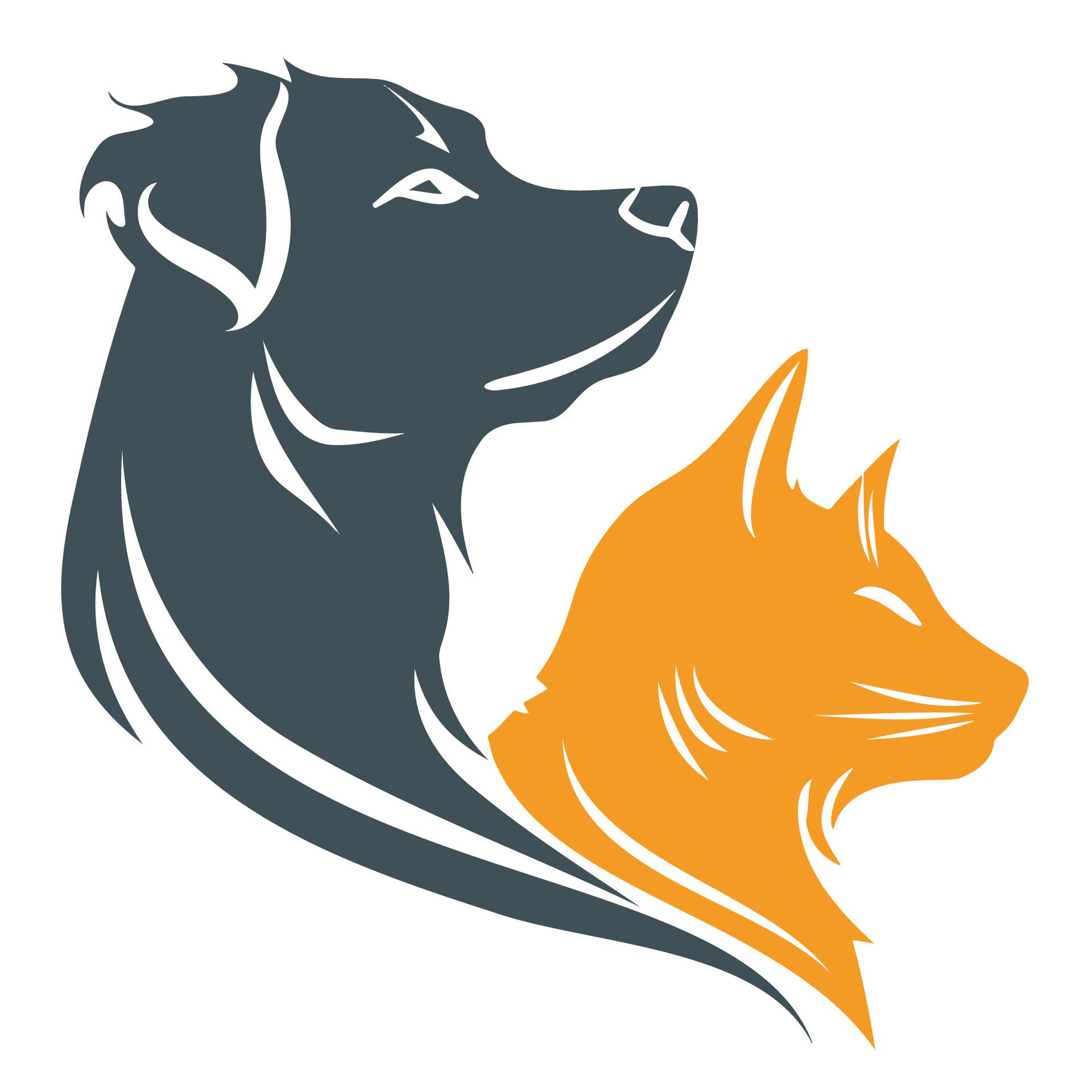 Ai-generated-simple-cat-and-dog-logo-illustration-free-vector