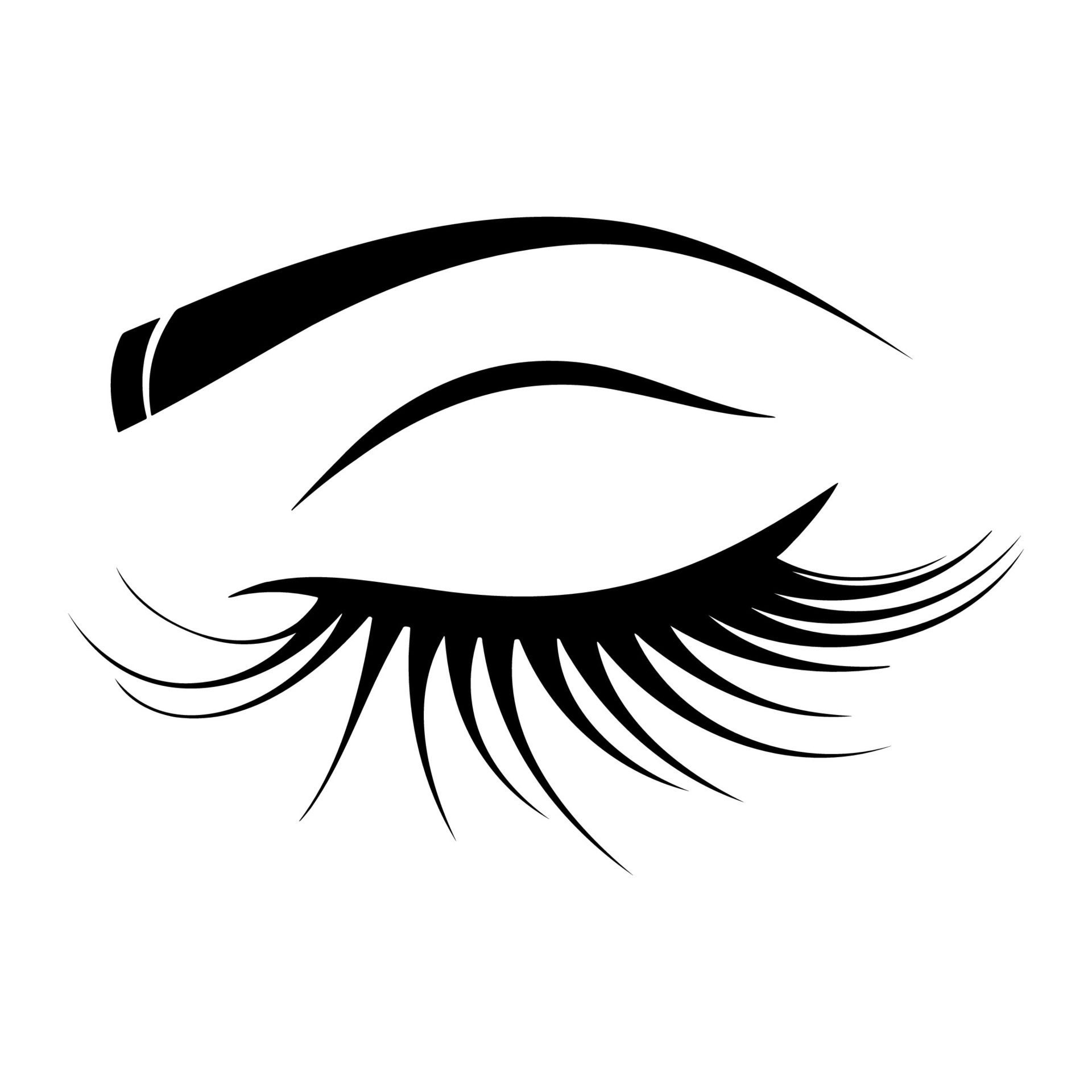 Ai-generated-simple-eyelashes-logo-illustration-free-vector