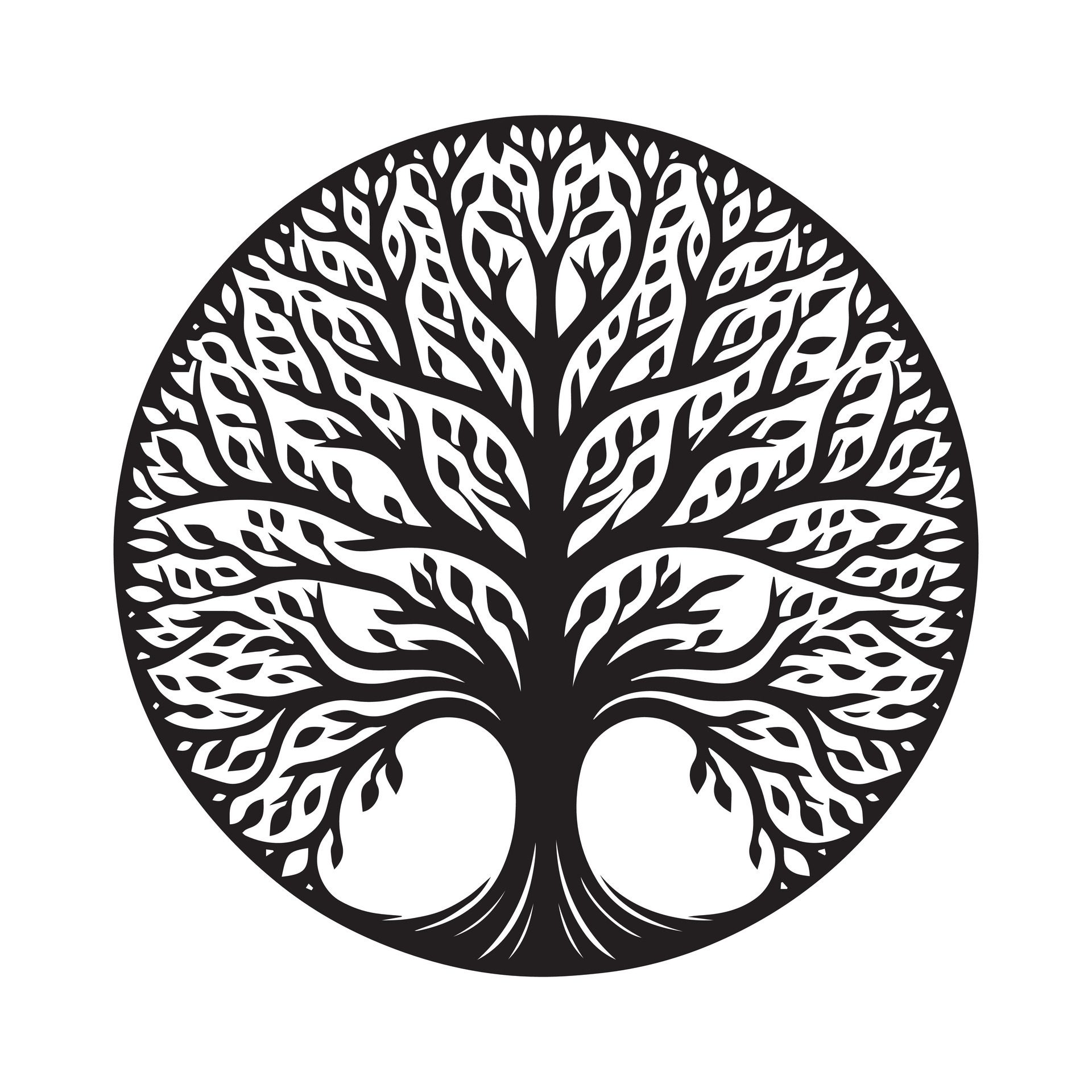 Ai-generated-tree-of-life-silhouette-illustration-free-vector