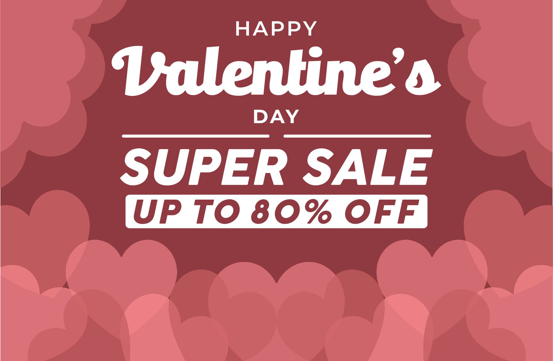 Ai-generated-valentine-s-day-super-sale-banner-with-hearts-free-vector