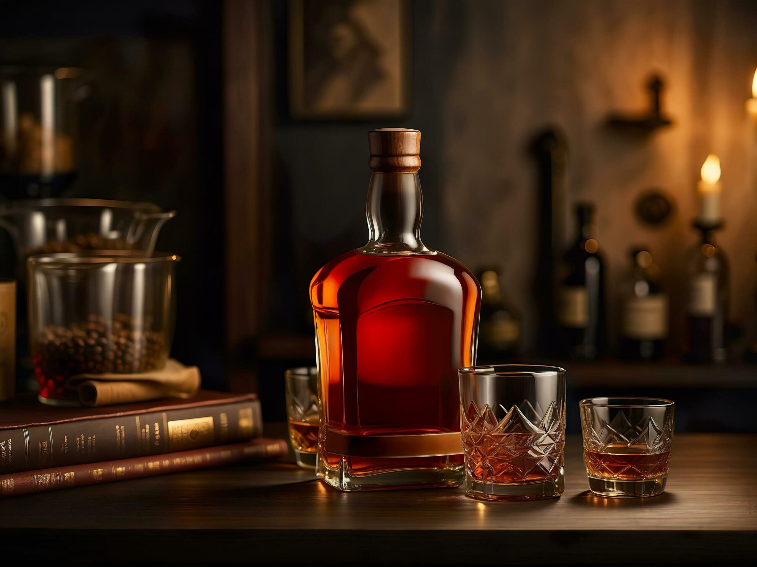 Ai-generated-whiskey-bottle-product-mockup-free-photo
