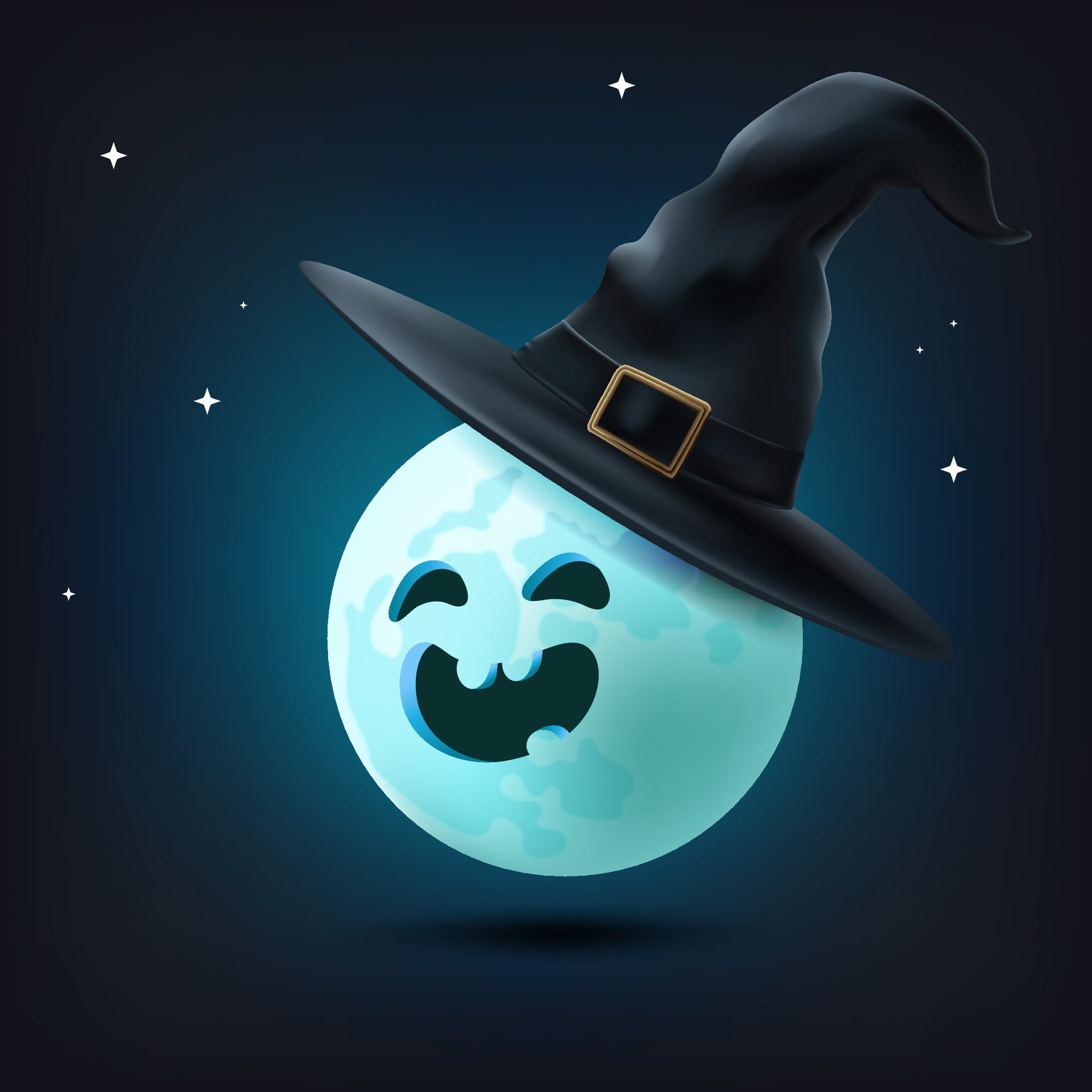 Celebrate-happy-halloween-with-this-spooky-illustration-a-full-moon-in-a-witch-hat-bats-and-a-haunting-scene-make-it-perfect-for-banners-and-posters-starry-sky-not-ai-generated-free-vector